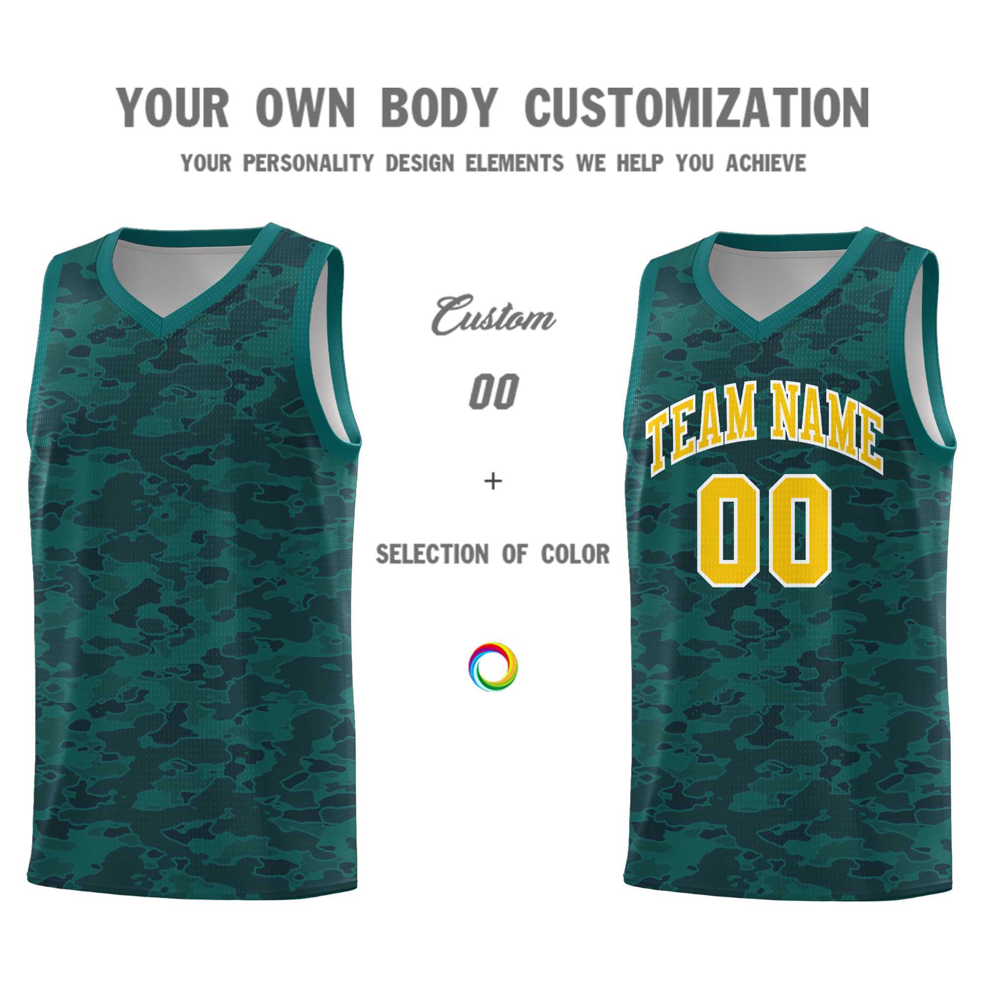 Custom Personalized Camo Sets Sports Uniform Basketball Jersey