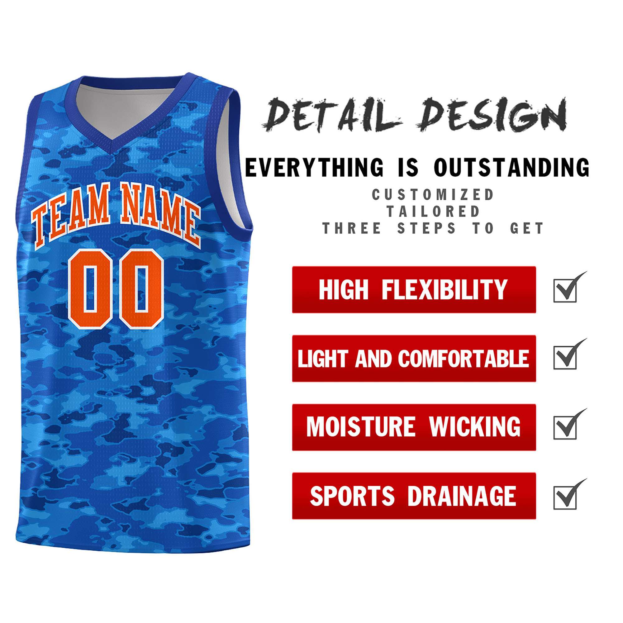 Custom Personalized Camo Sets Sports Uniform Basketball Jersey