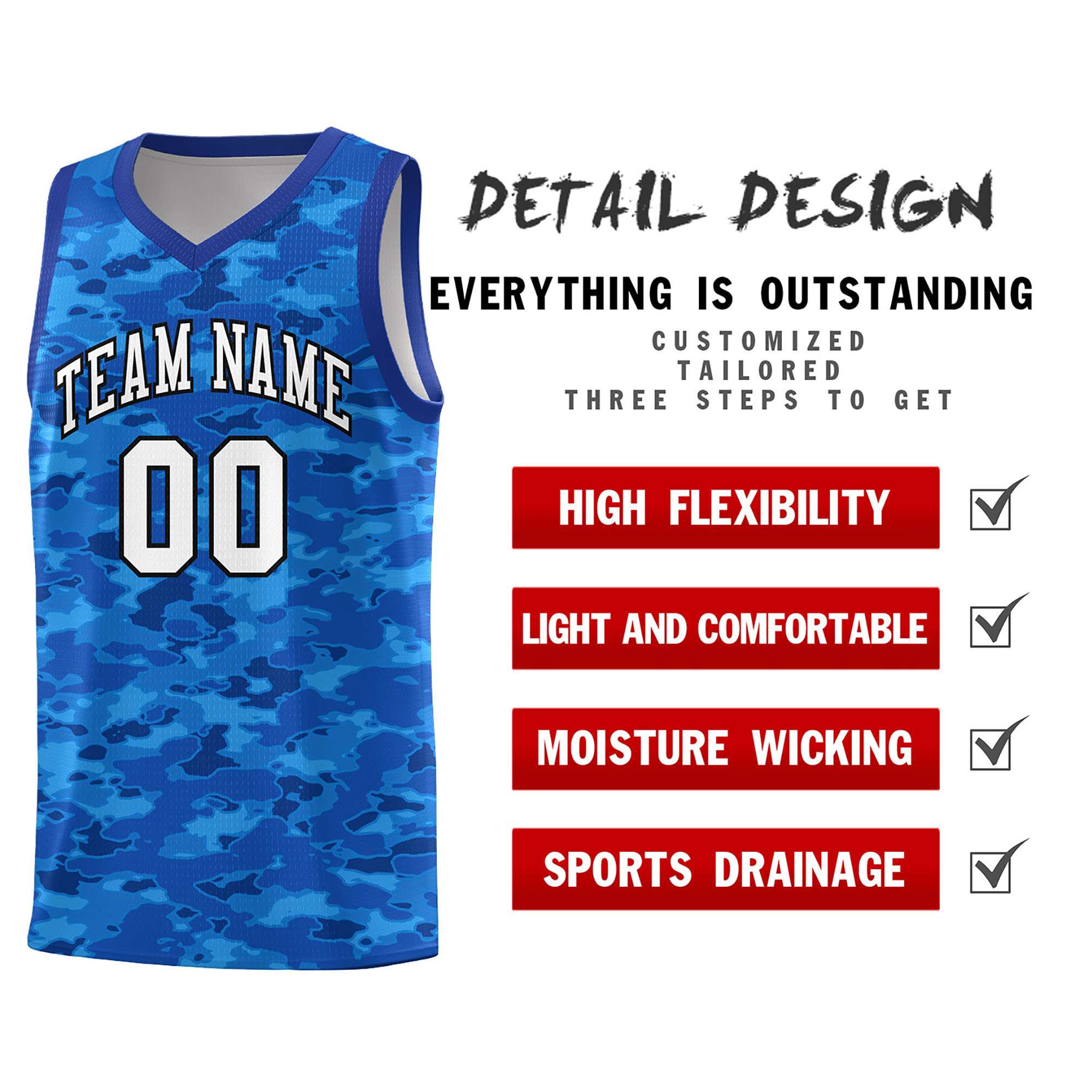 Custom Personalized Camo Sets Sports Uniform Basketball Jersey