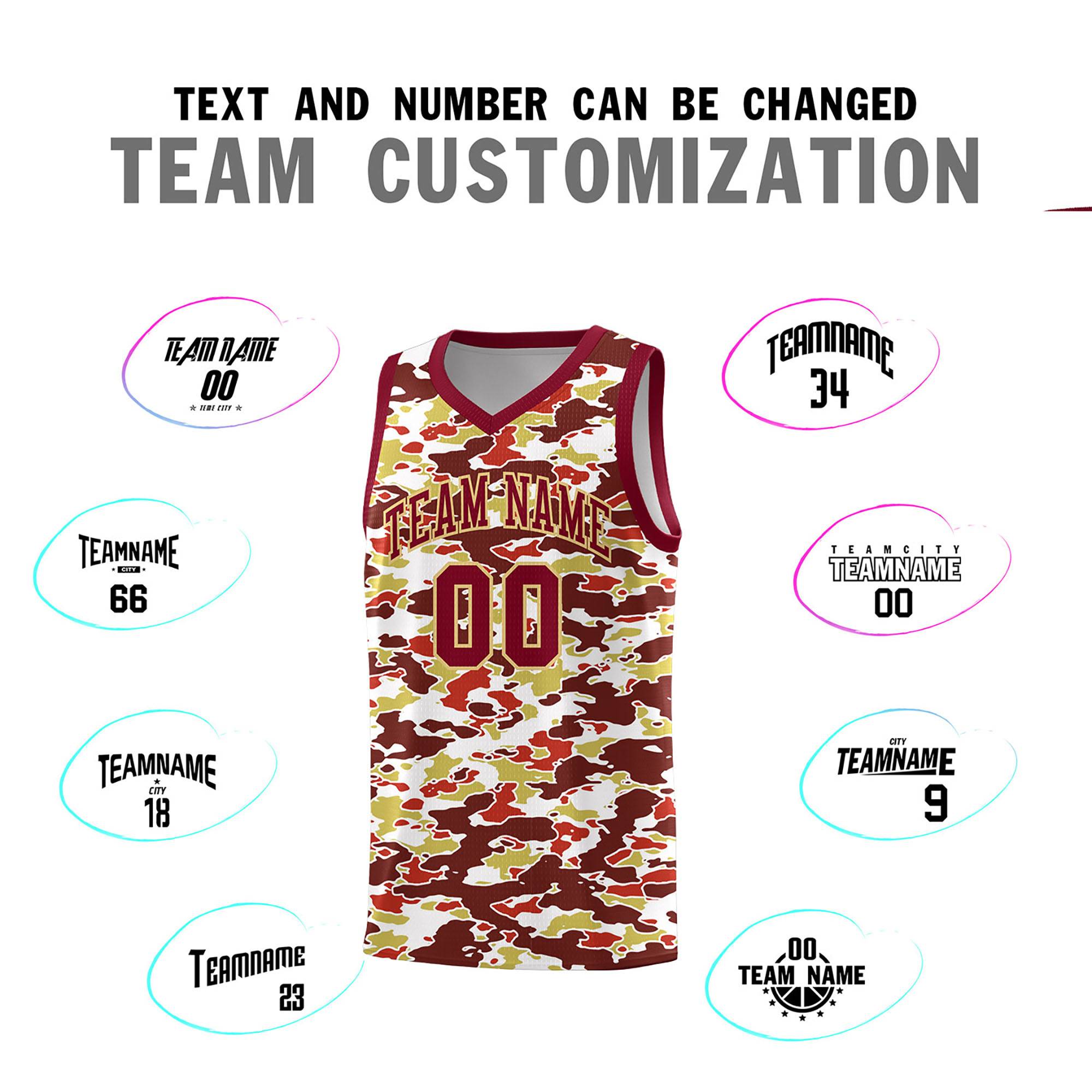 Custom Personalized Camo Sets Sports Uniform Basketball Jersey