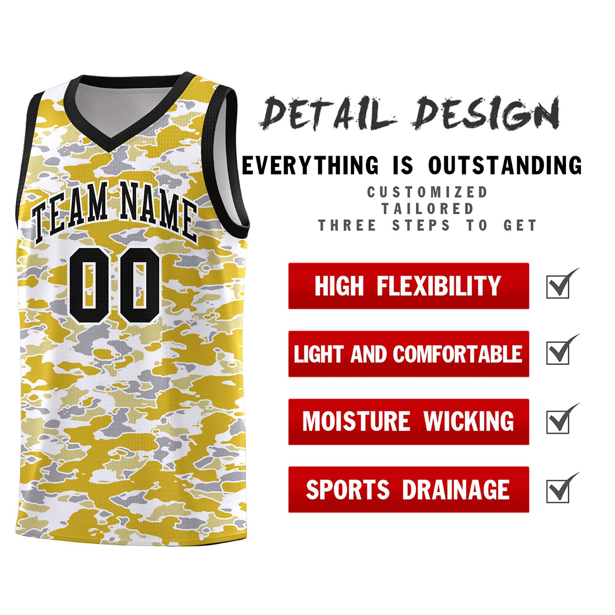 Custom Personalized Camo Sets Sports Uniform Basketball Jersey