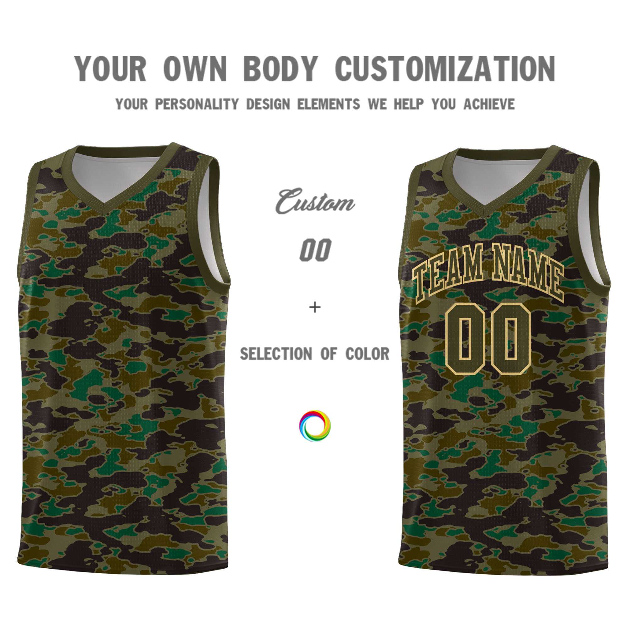 Custom Personalized Camo Sets Sports Uniform Basketball Jersey