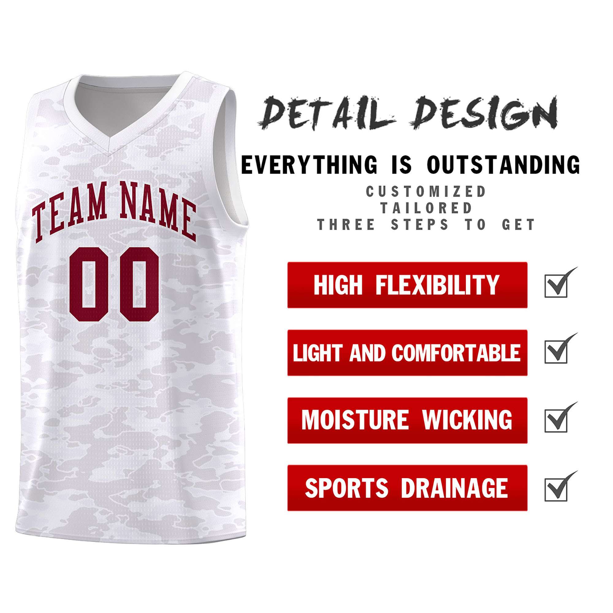 Custom Personalized Camo Sets Sports Uniform Basketball Jersey