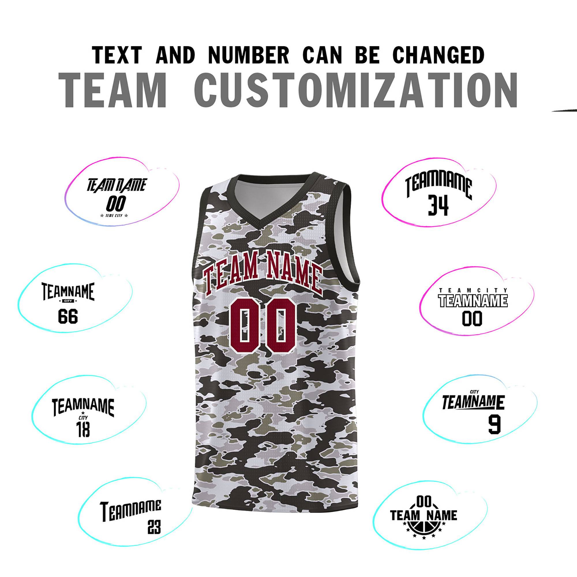 Custom Personalized Camo Sets Sports Uniform Basketball Jersey