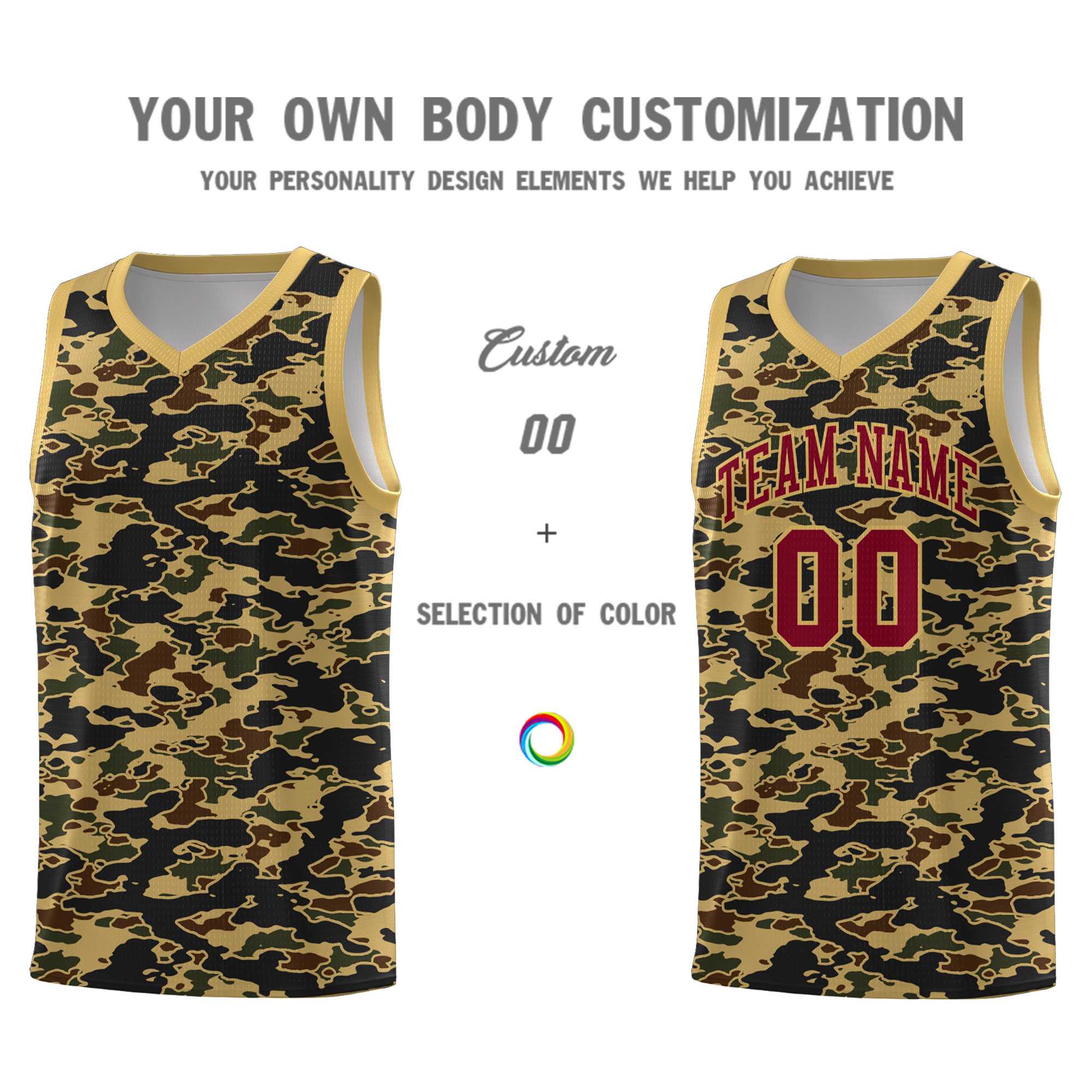 Custom Personalized Camo Sets Sports Uniform Basketball Jersey