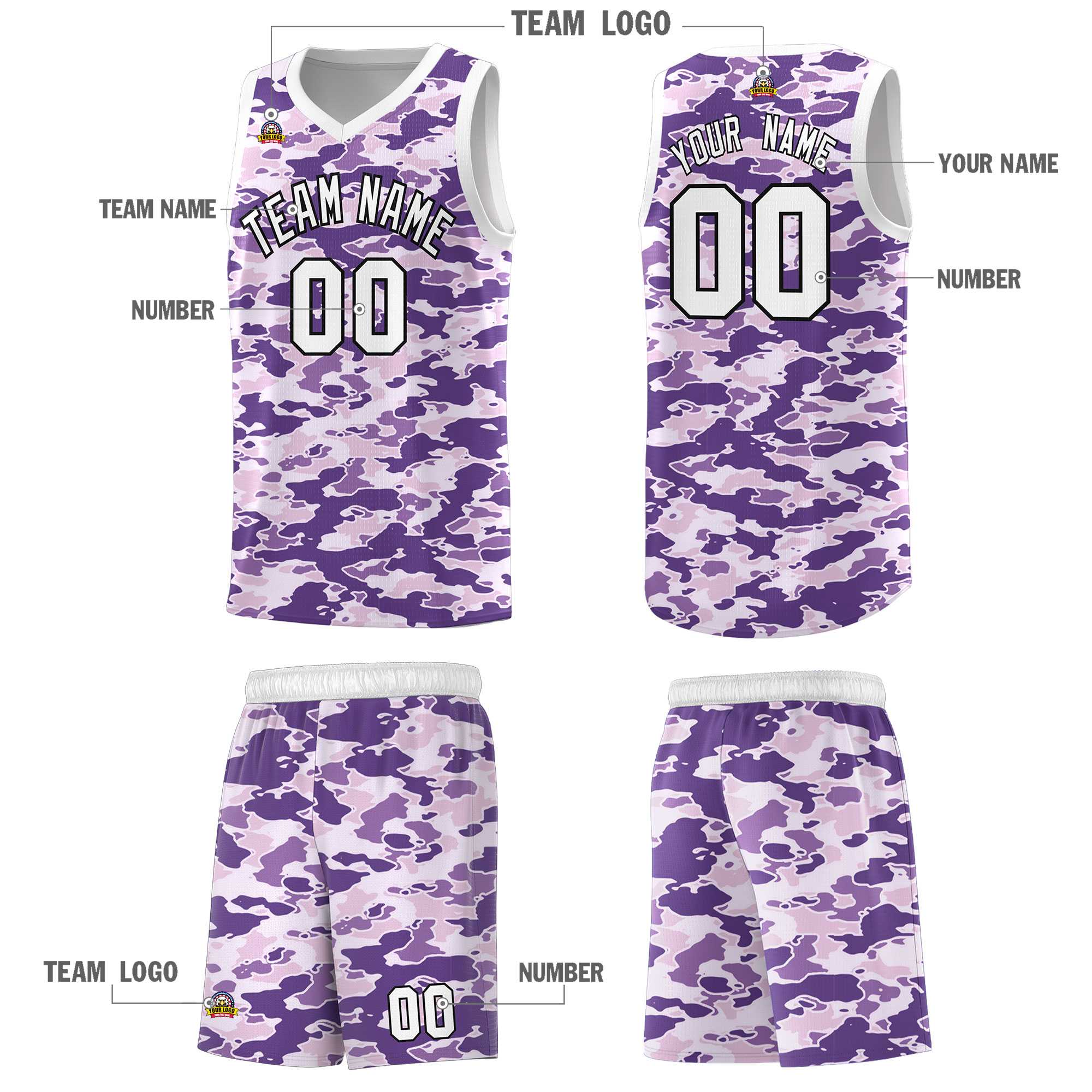 Custom Personalized Camo Sets Sports Uniform Basketball Jersey