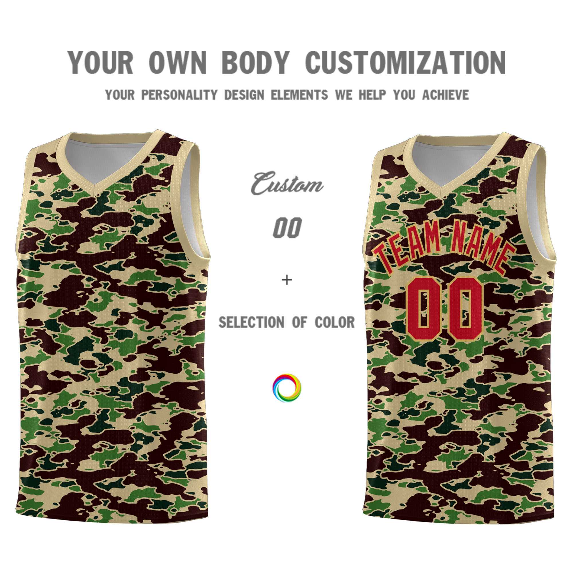 Custom Personalized Camo Sets Sports Uniform Basketball Jersey