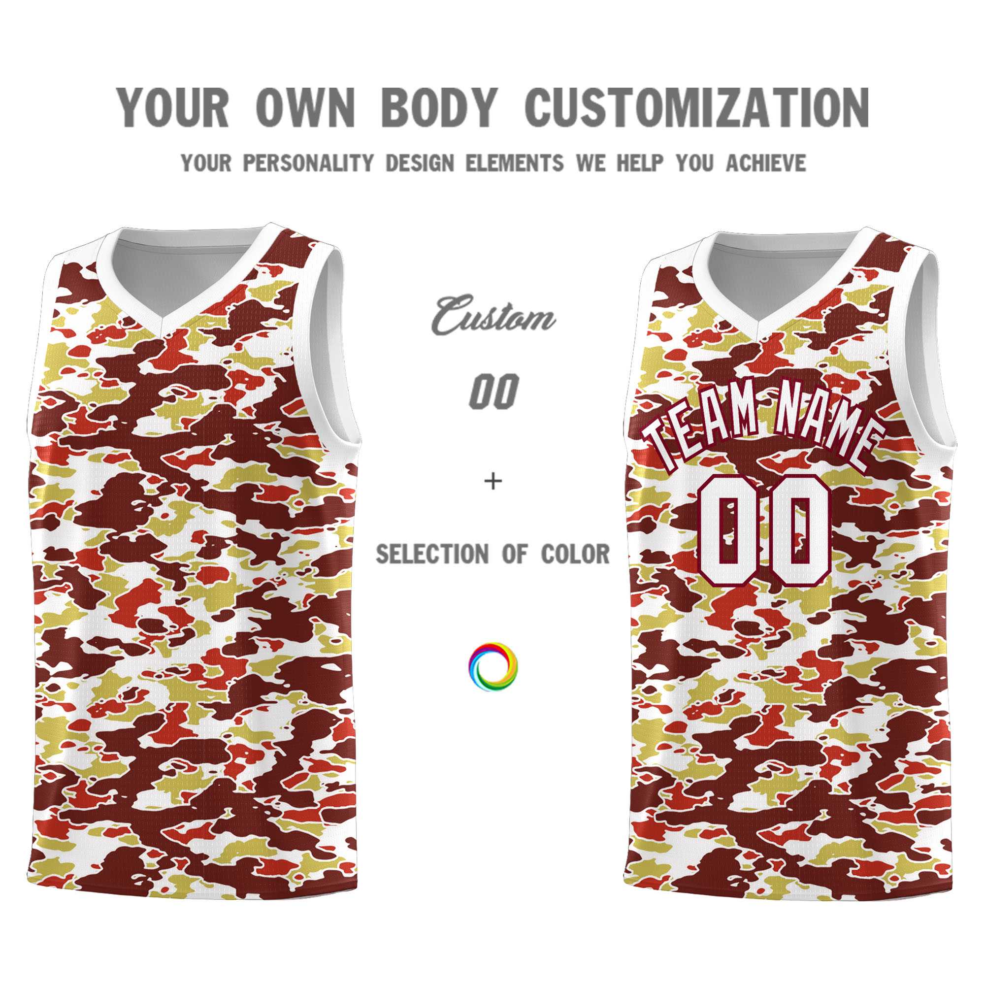 Custom Personalized Camo Sets Sports Uniform Basketball Jersey