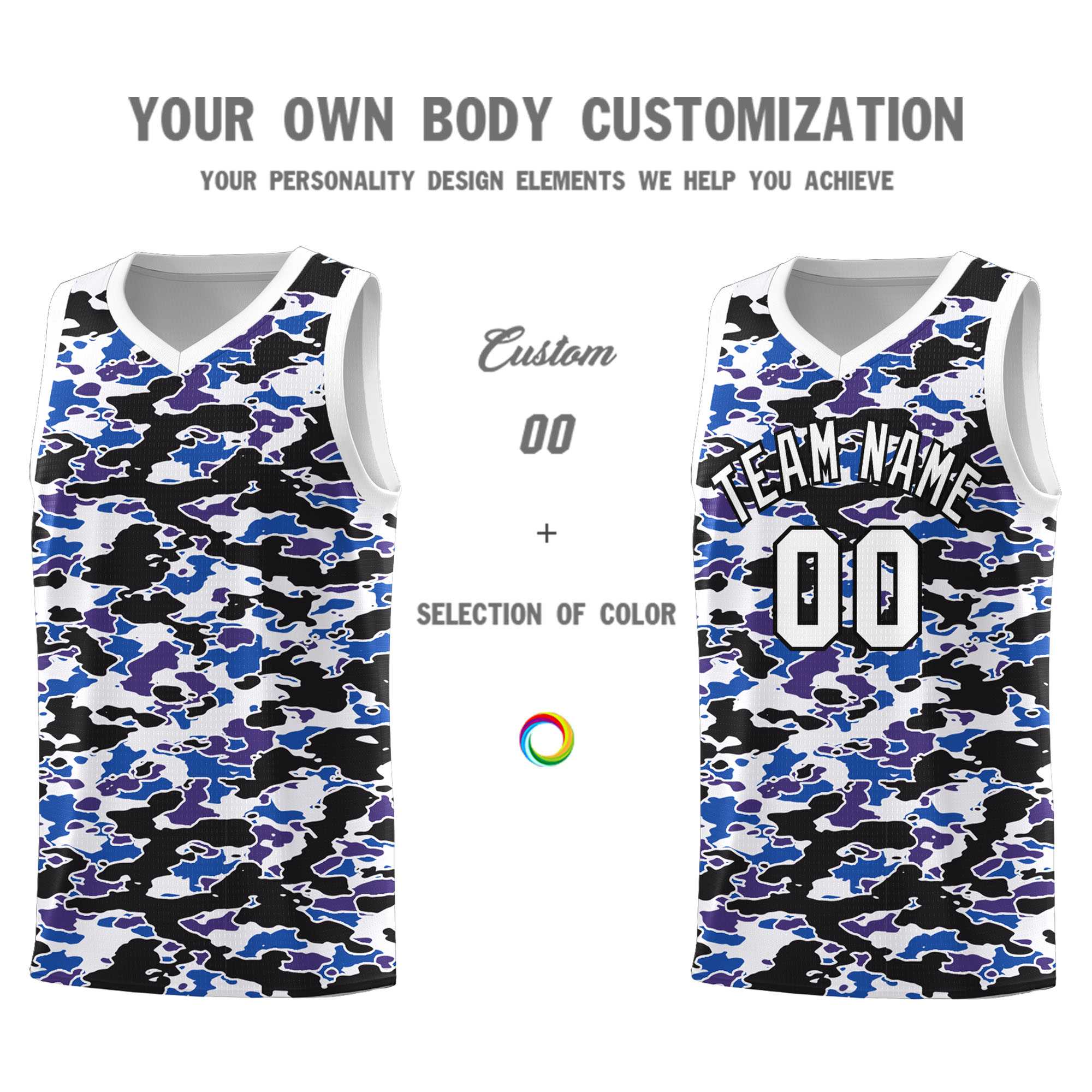 Custom Personalized Camo Sets Sports Uniform Basketball Jersey