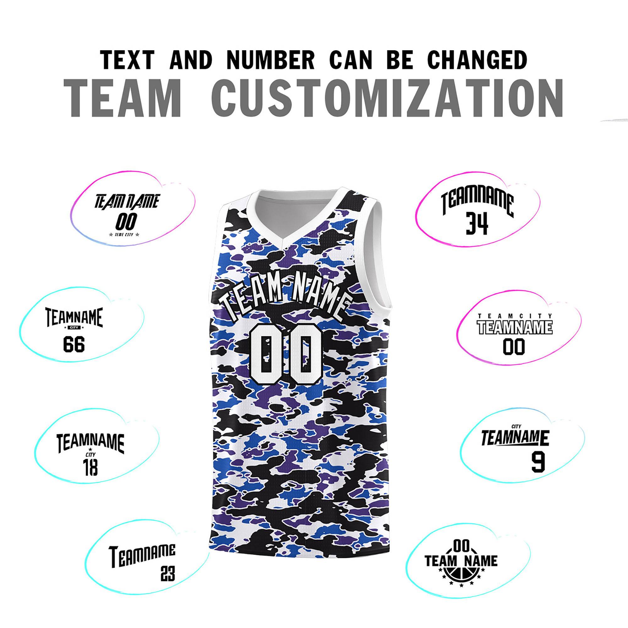 Custom Personalized Camo Sets Sports Uniform Basketball Jersey