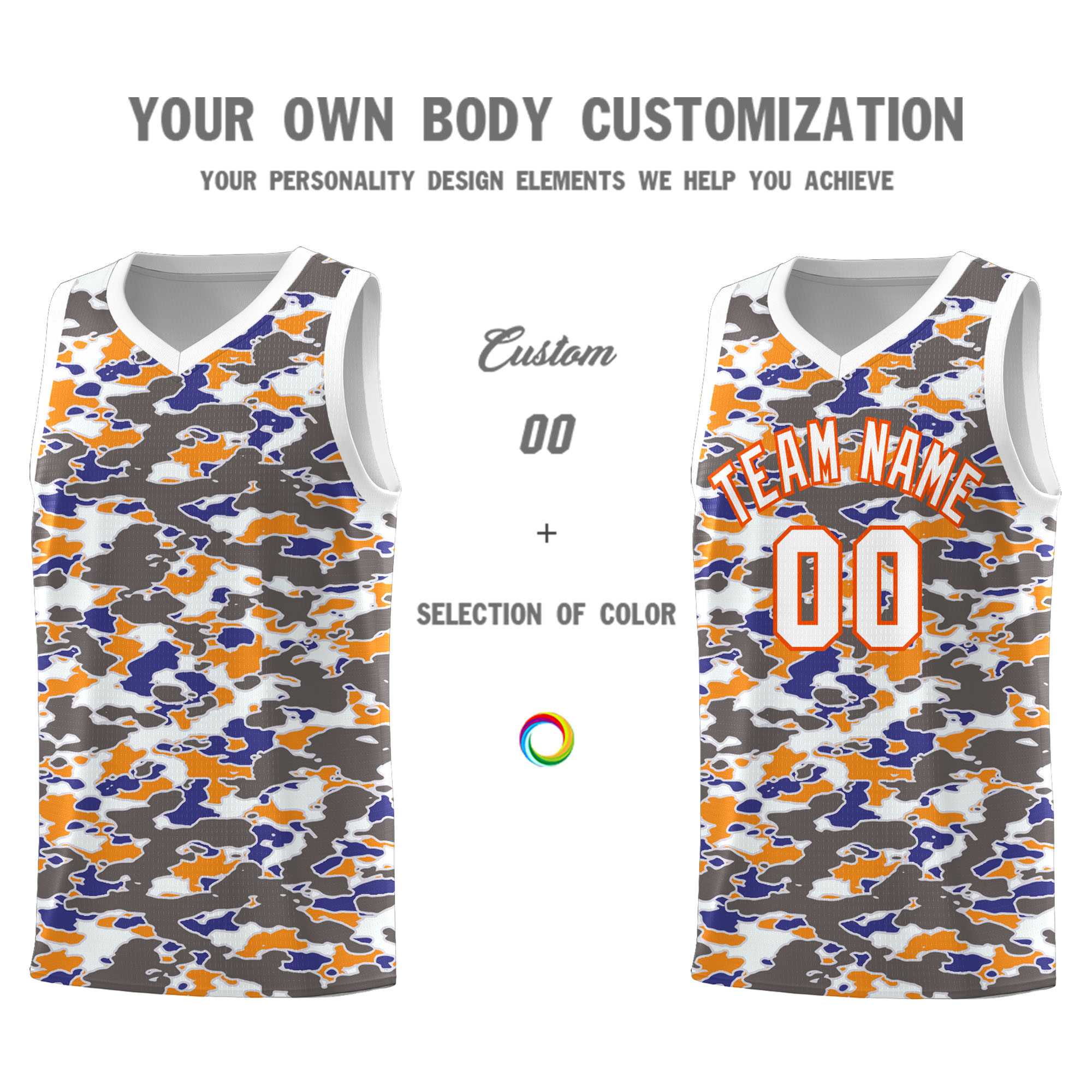 Custom Personalized Camo Sets Sports Uniform Basketball Jersey