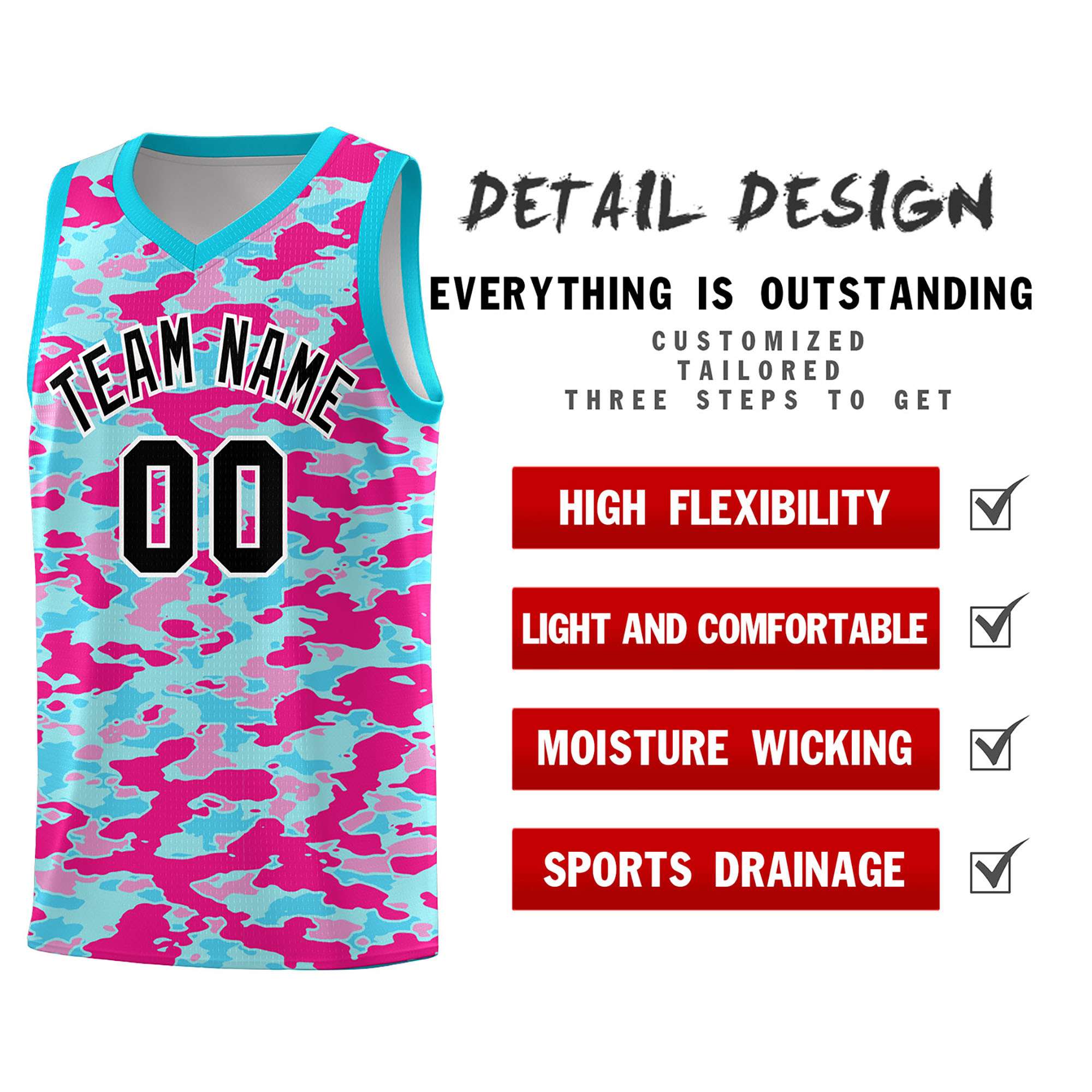 Custom Personalized Camo Sets Sports Uniform Basketball Jersey