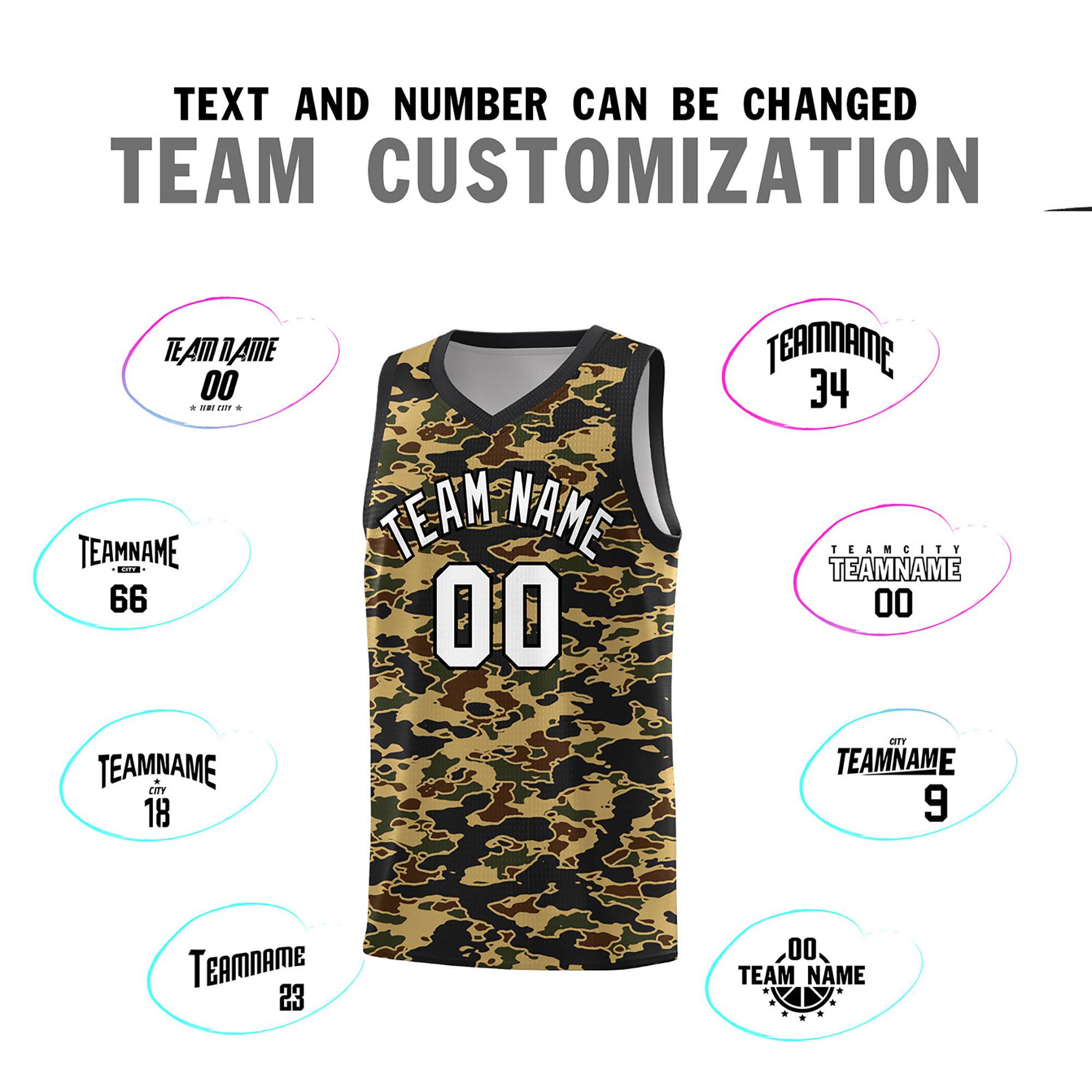 Custom Personalized Camo Sets Sports Uniform Basketball Jersey