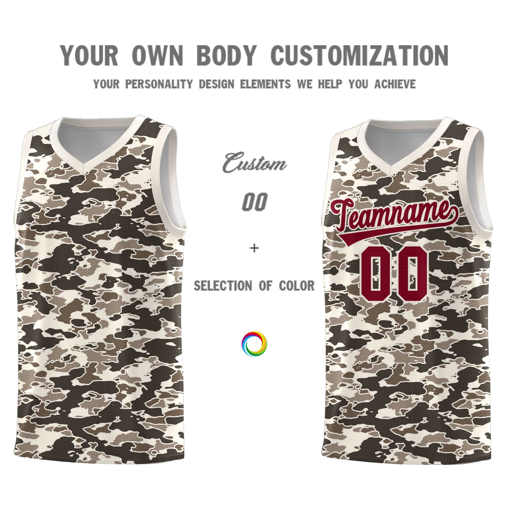 Custom Personalized Camo Sets Sports Uniform Basketball Jersey