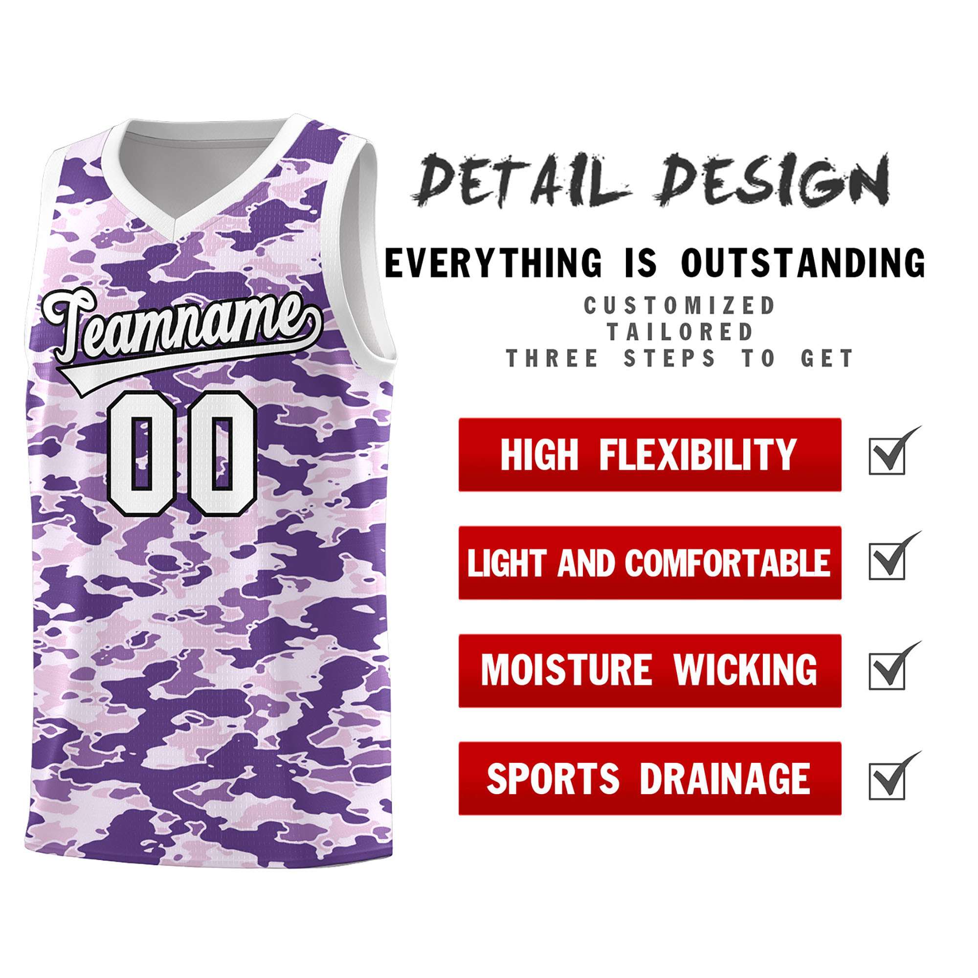 Custom Personalized Camo Sets Sports Uniform Basketball Jersey