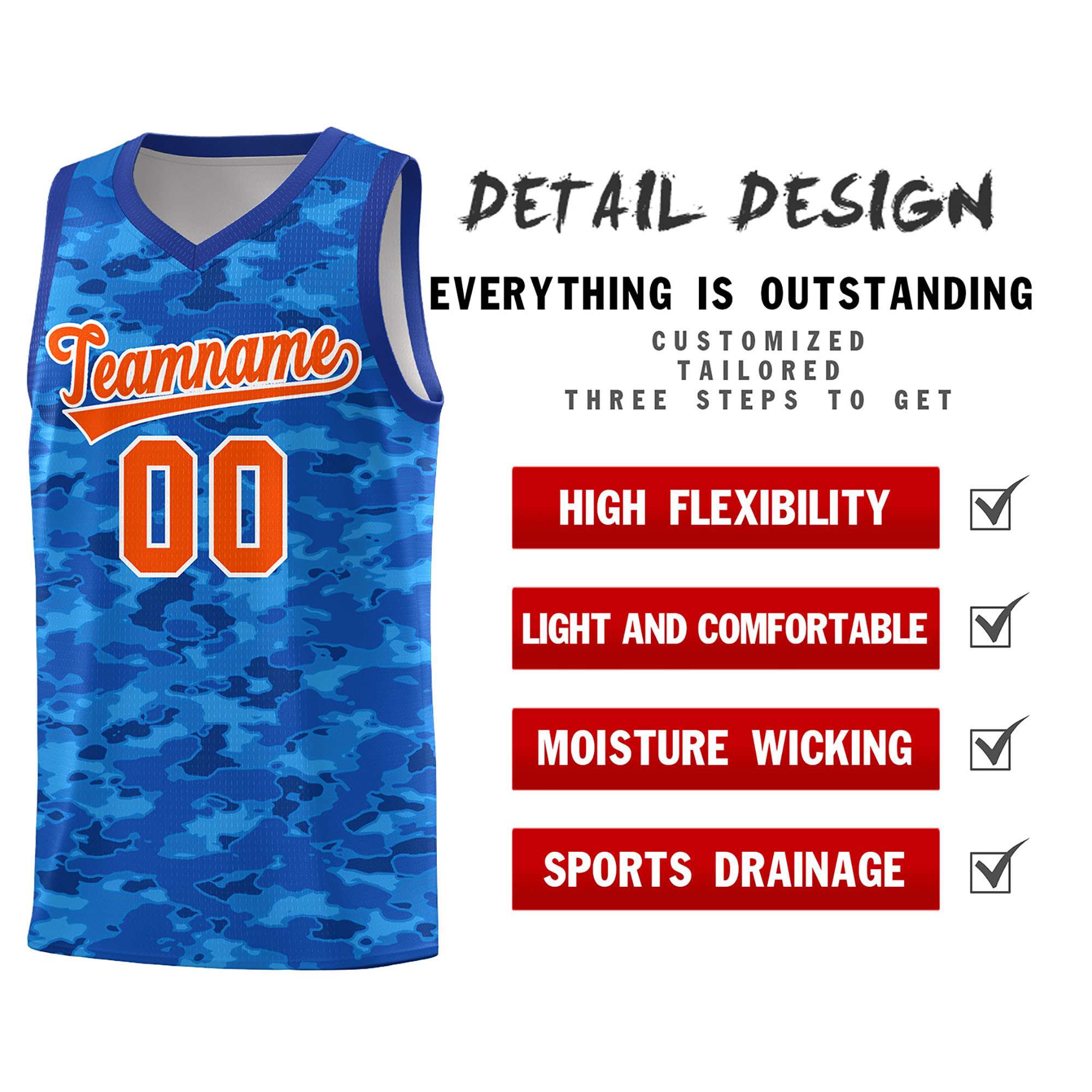 Custom Personalized Camo Sets Sports Uniform Basketball Jersey