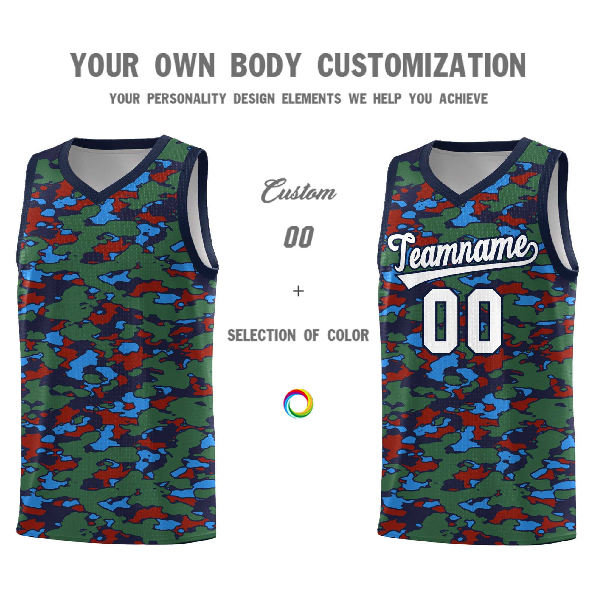 Custom Personalized Camo Sets Sports Uniform Basketball Jersey