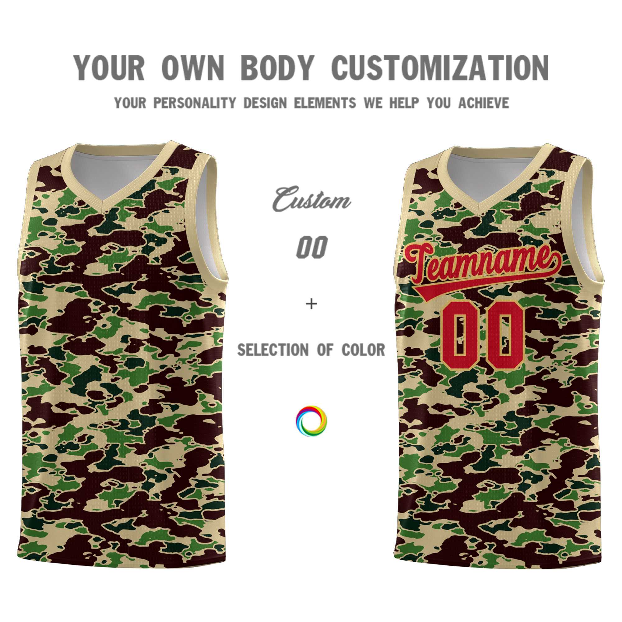 Custom Personalized Camo Sets Sports Uniform Basketball Jersey