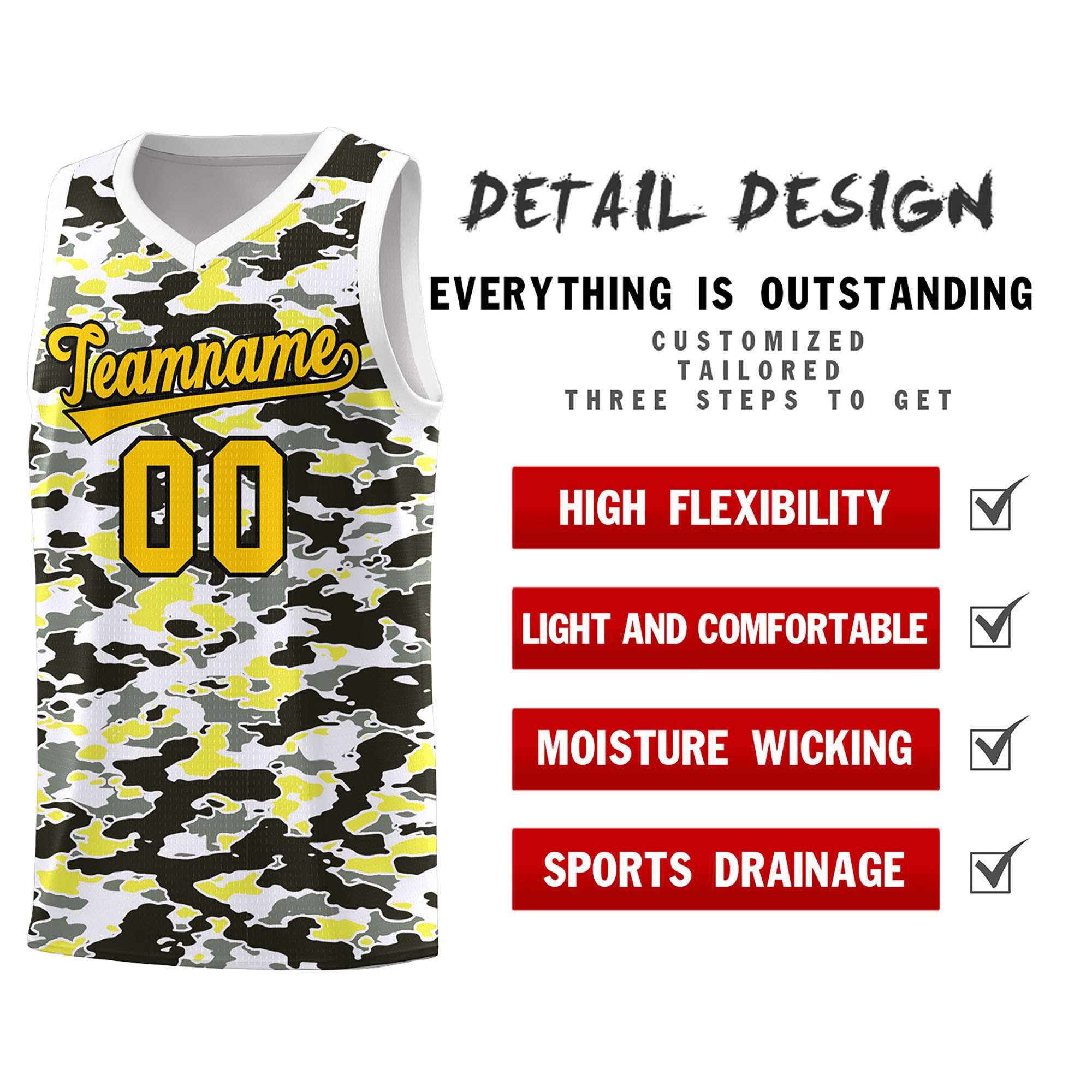 Custom Personalized Camo Sets Sports Uniform Basketball Jersey