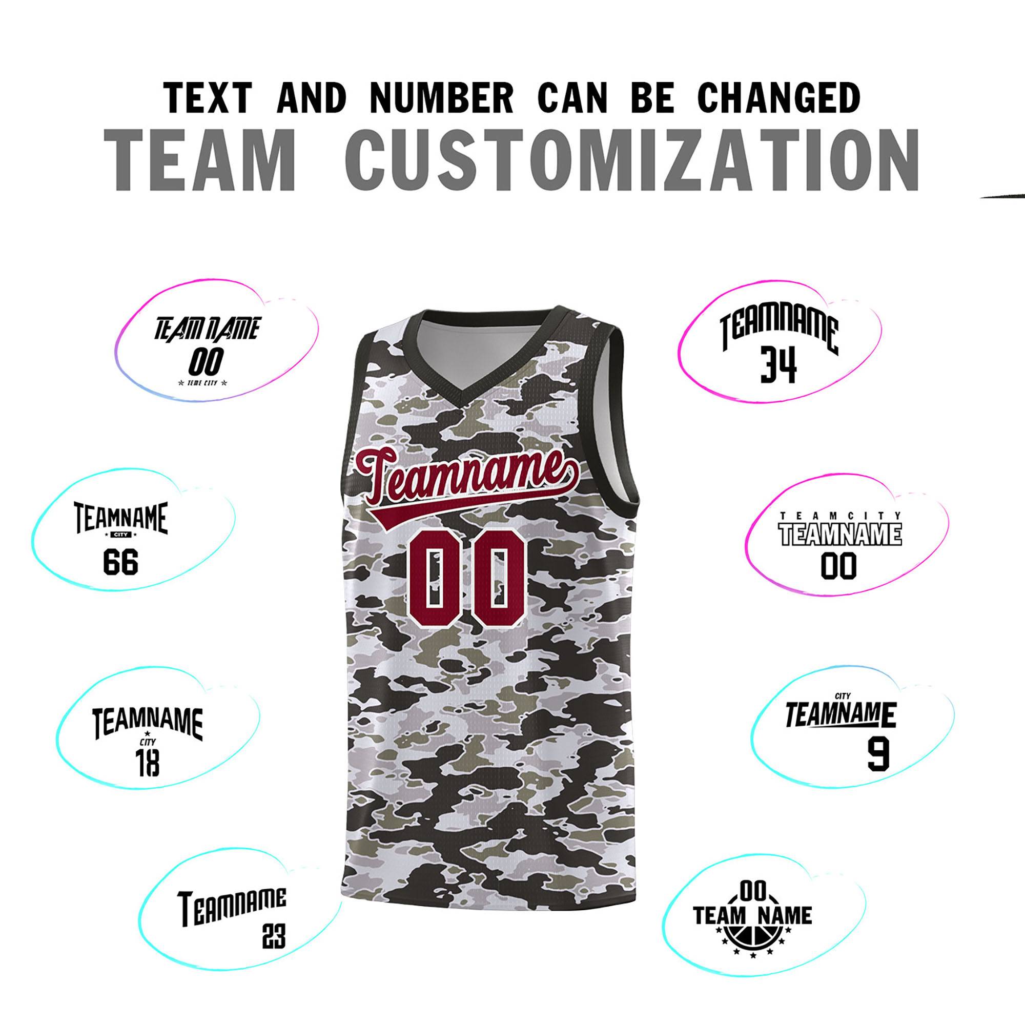 Custom Personalized Camo Sets Sports Uniform Basketball Jersey