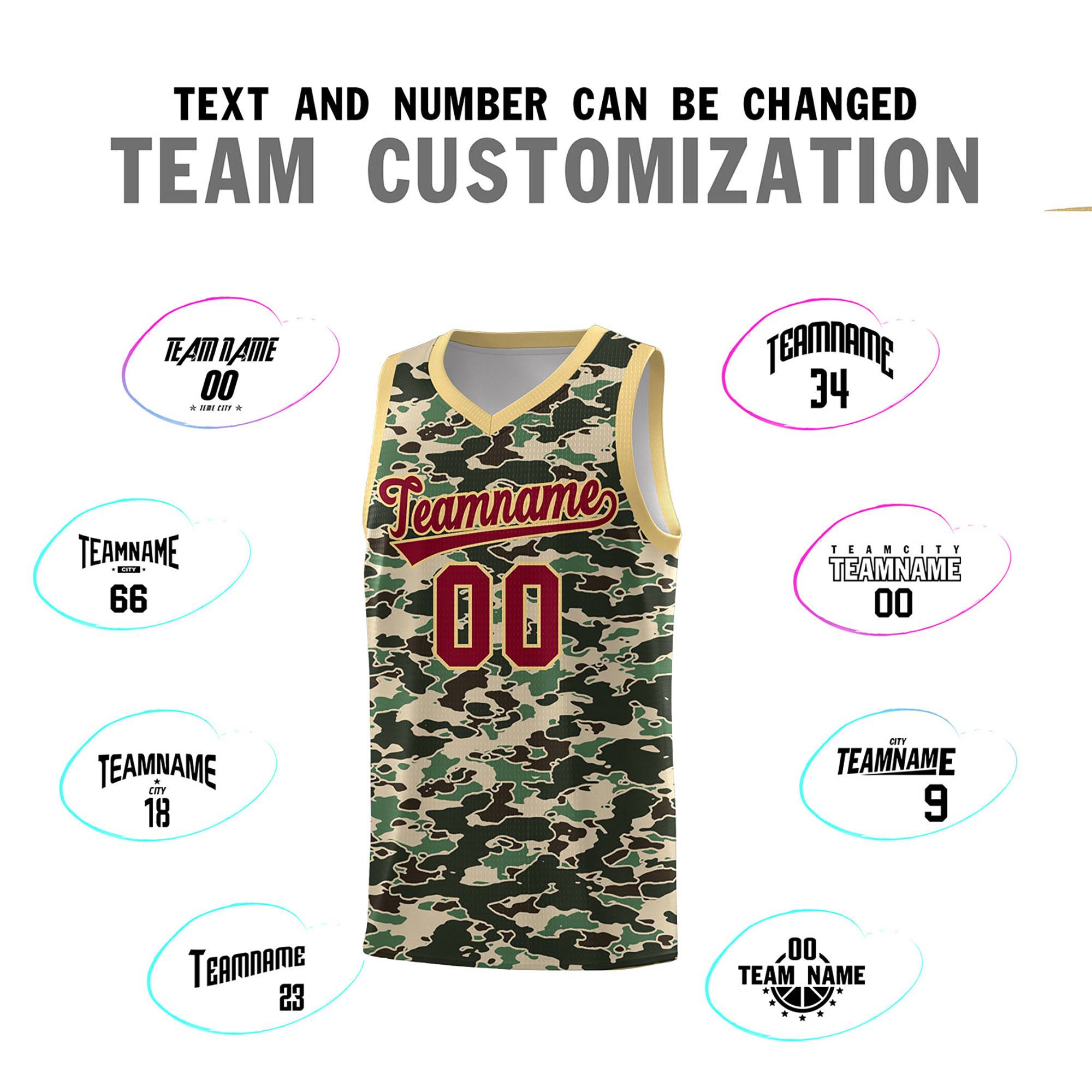 Custom Personalized Camo Sets Sports Uniform Basketball Jersey