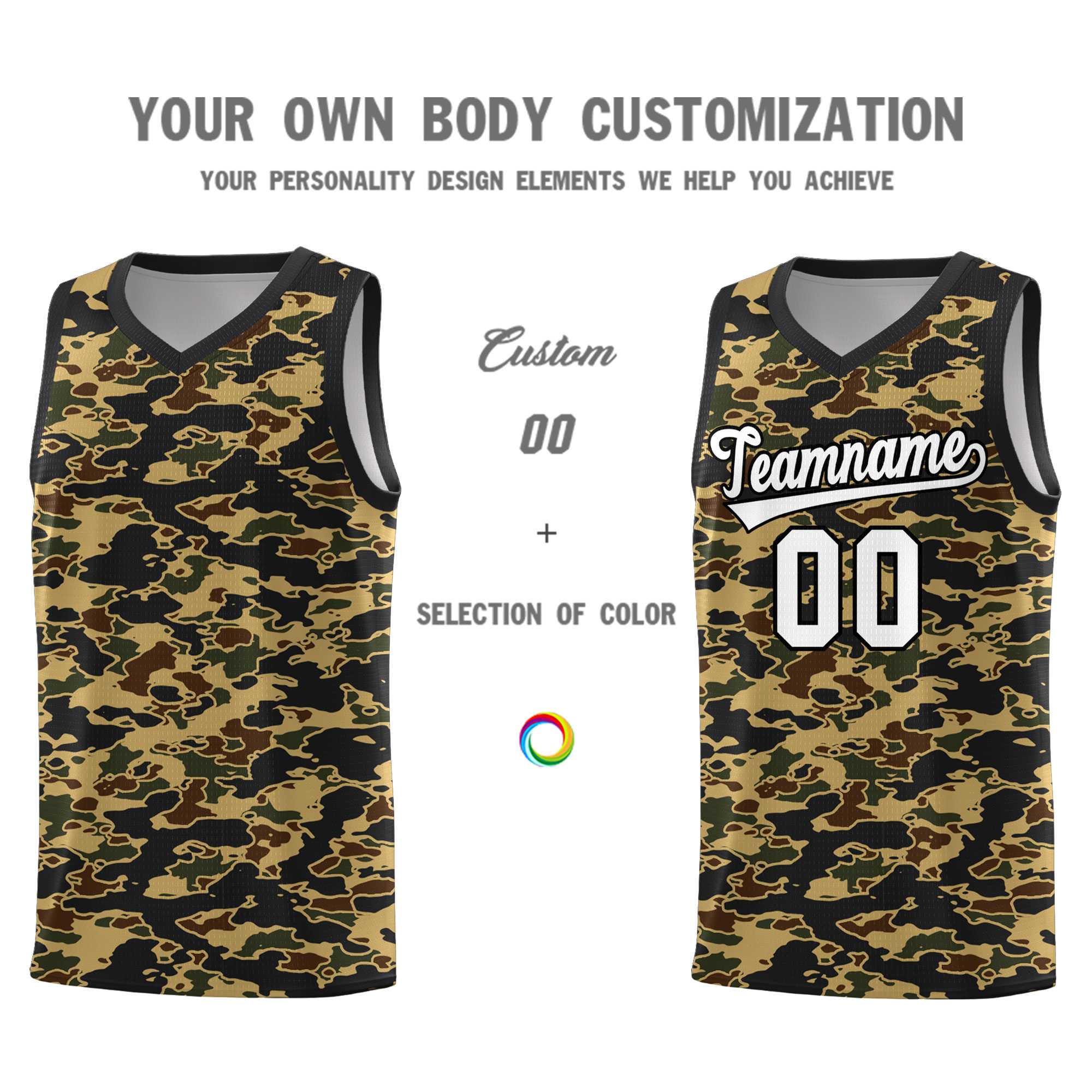 Custom Personalized Camo Sets Sports Uniform Basketball Jersey