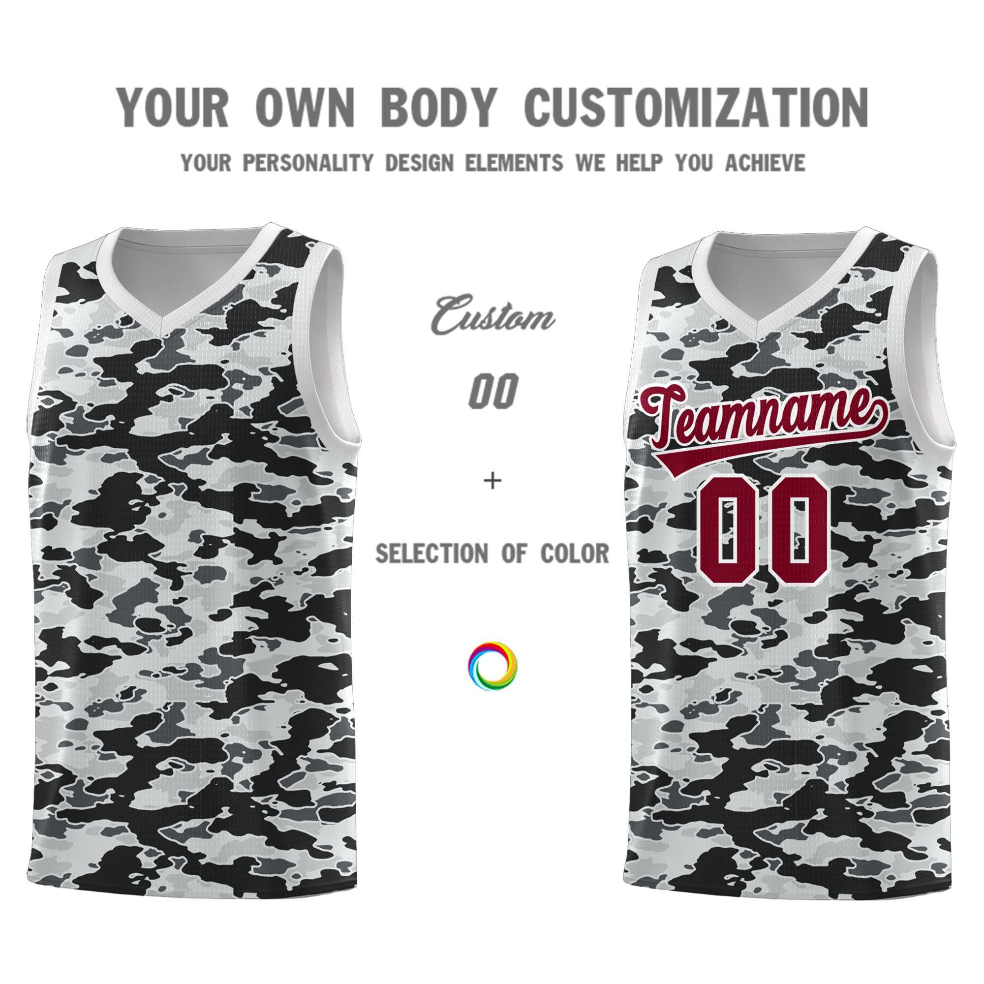 Custom Personalized Camo Sets Sports Uniform Basketball Jersey