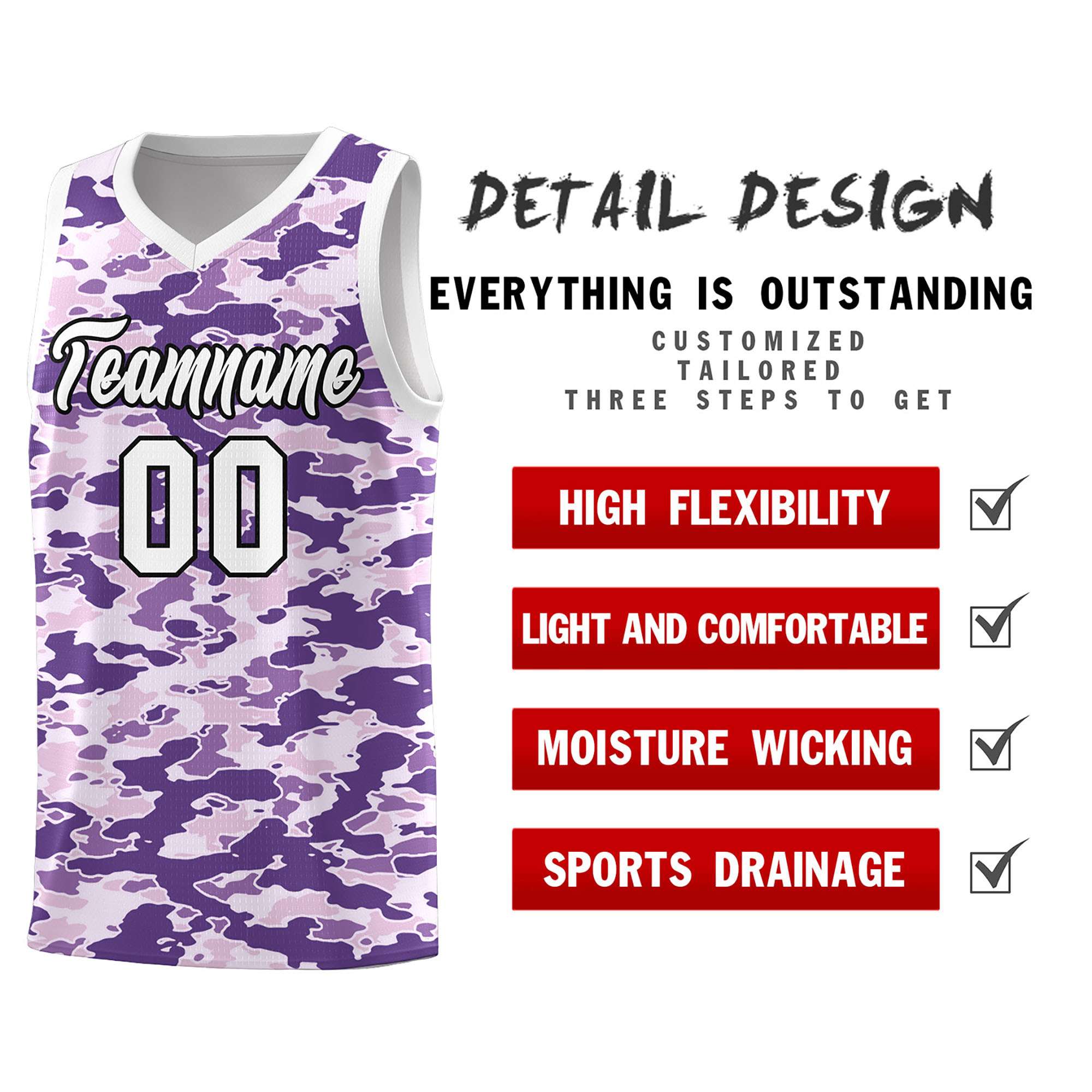 Custom Personalized Camo Sets Sports Uniform Basketball Jersey