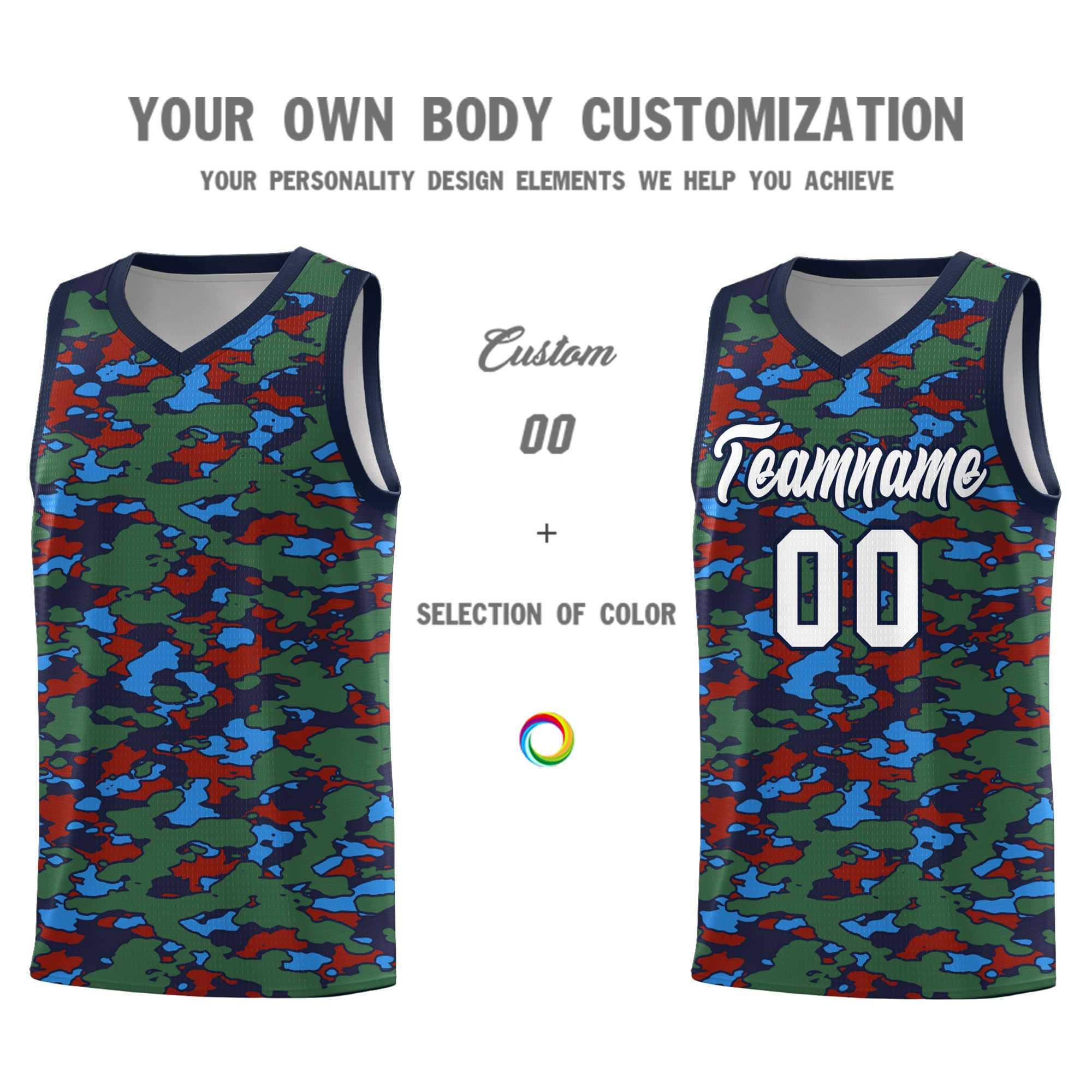 Custom Personalized Camo Sets Sports Uniform Basketball Jersey