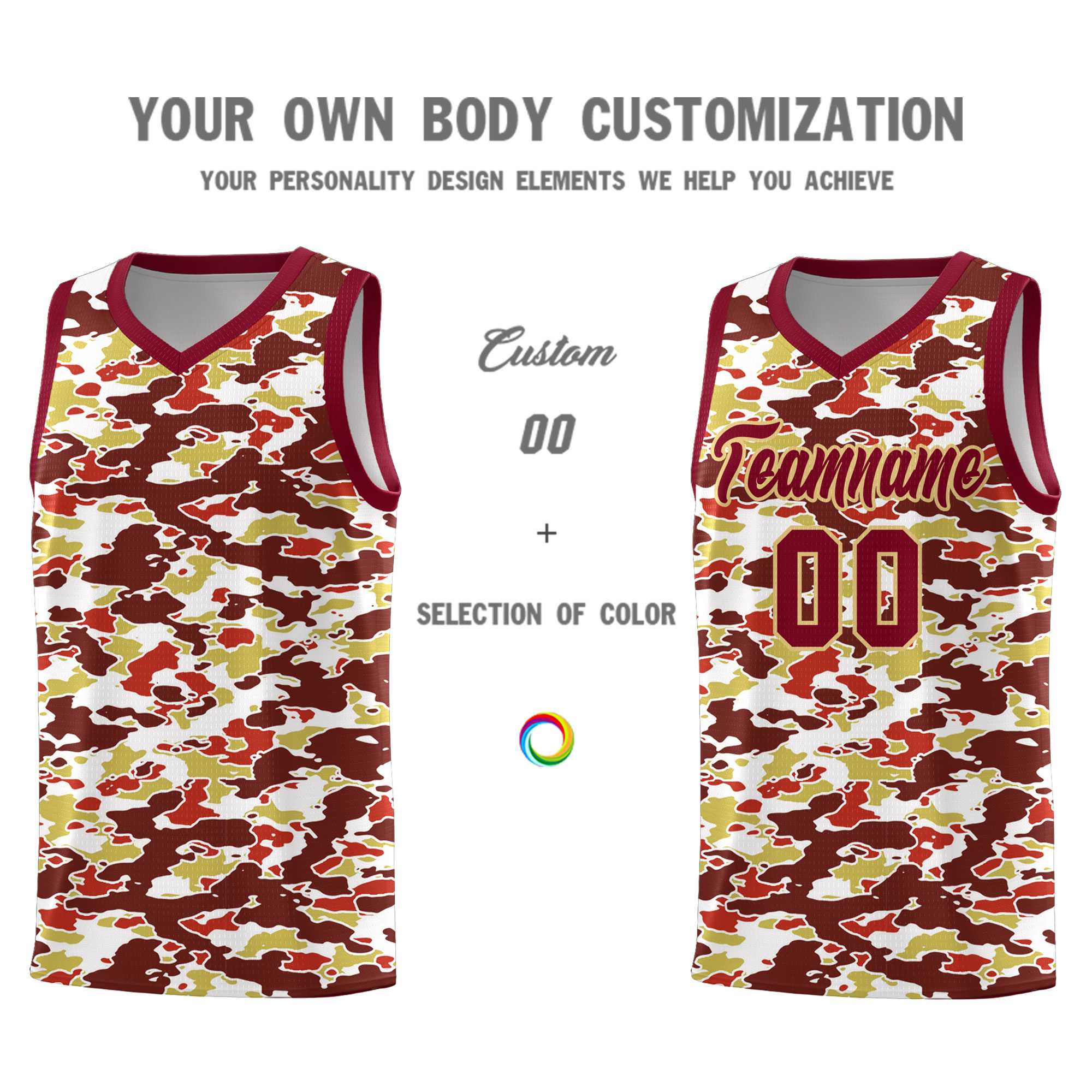 Custom Personalized Camo Sets Sports Uniform Basketball Jersey