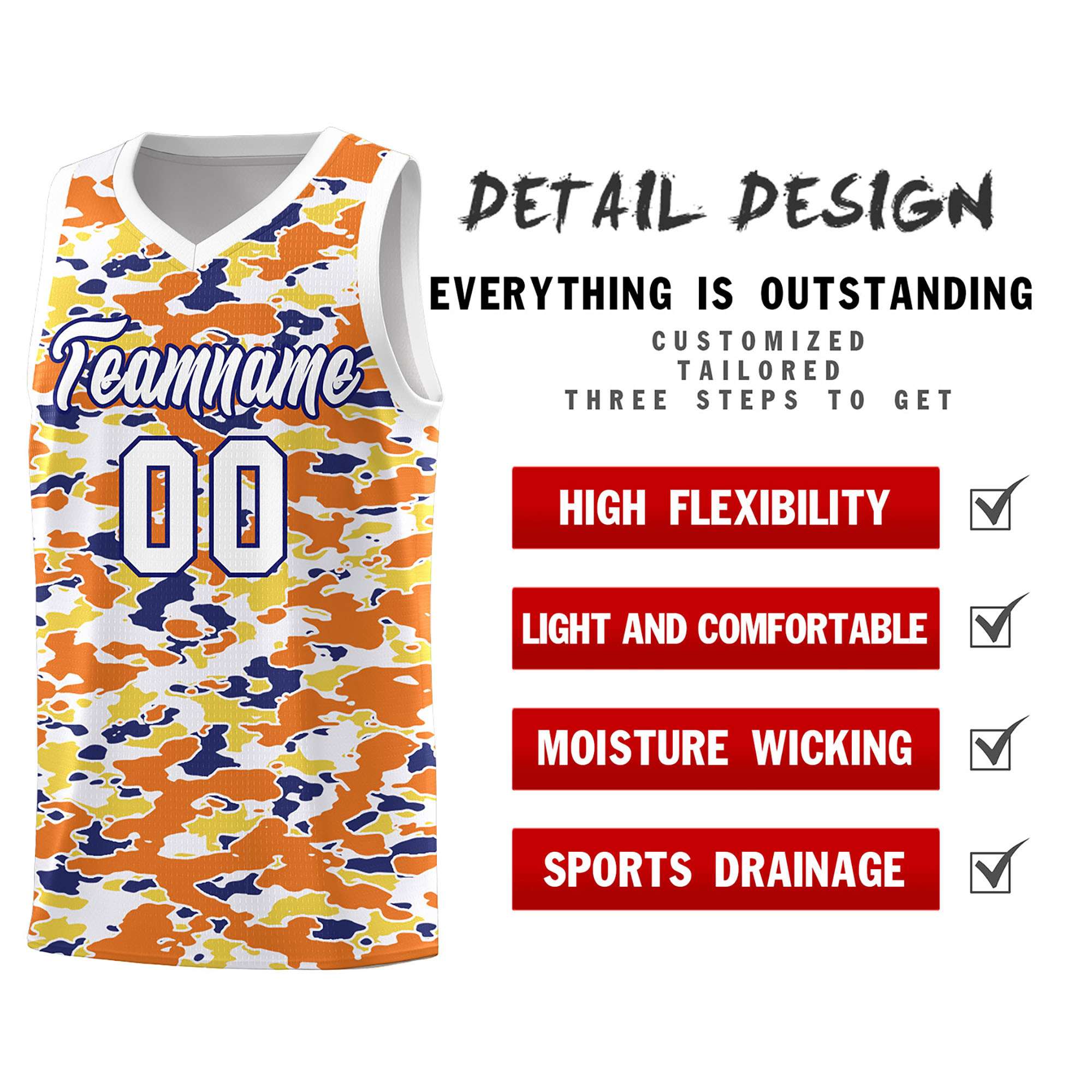 Custom Personalized Camo Sets Sports Uniform Basketball Jersey