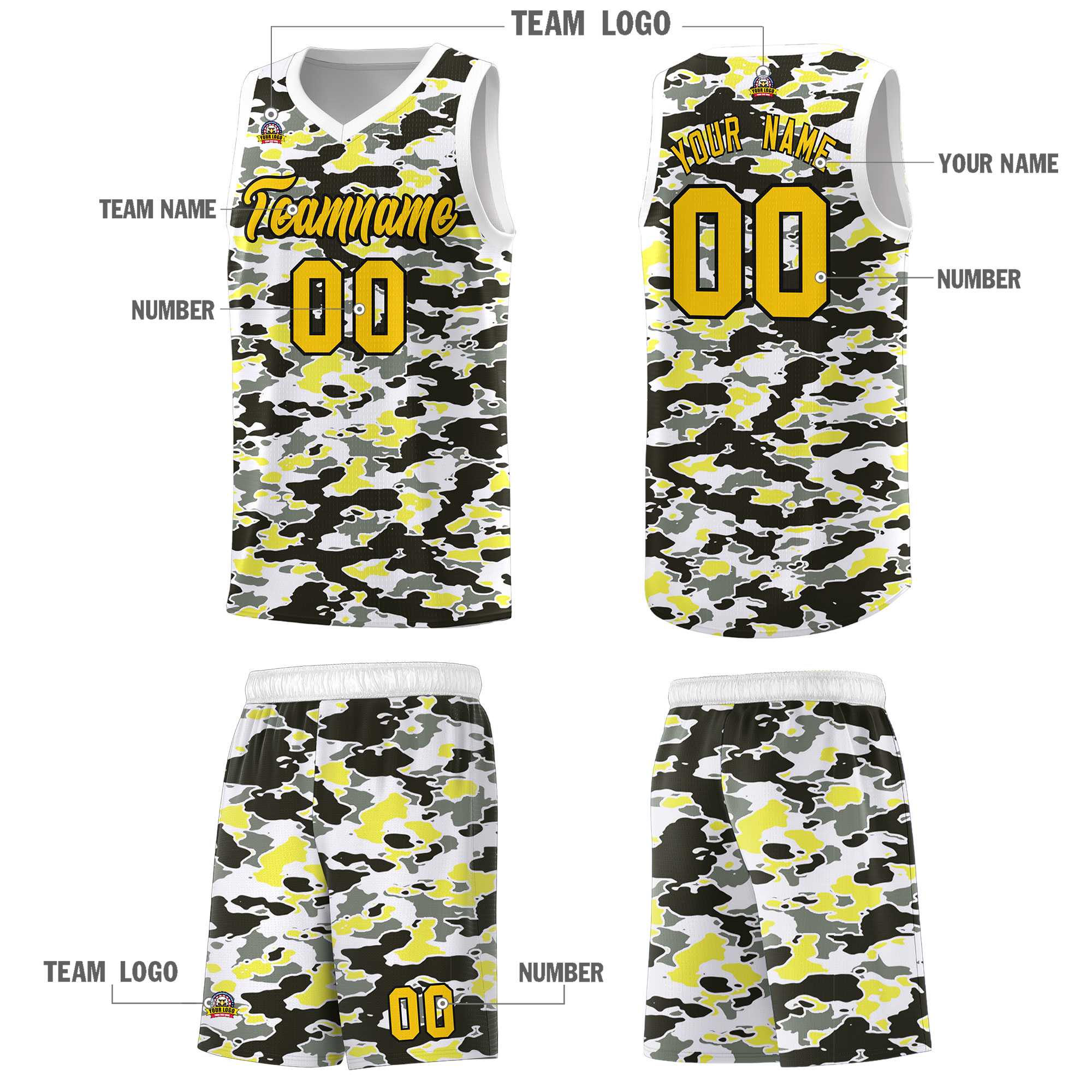 Custom Personalized Camo Sets Sports Uniform Basketball Jersey