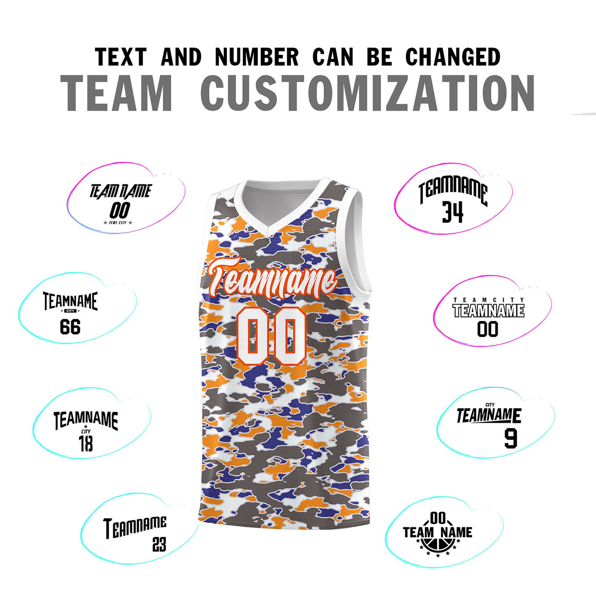 Custom Personalized Camo Sets Sports Uniform Basketball Jersey