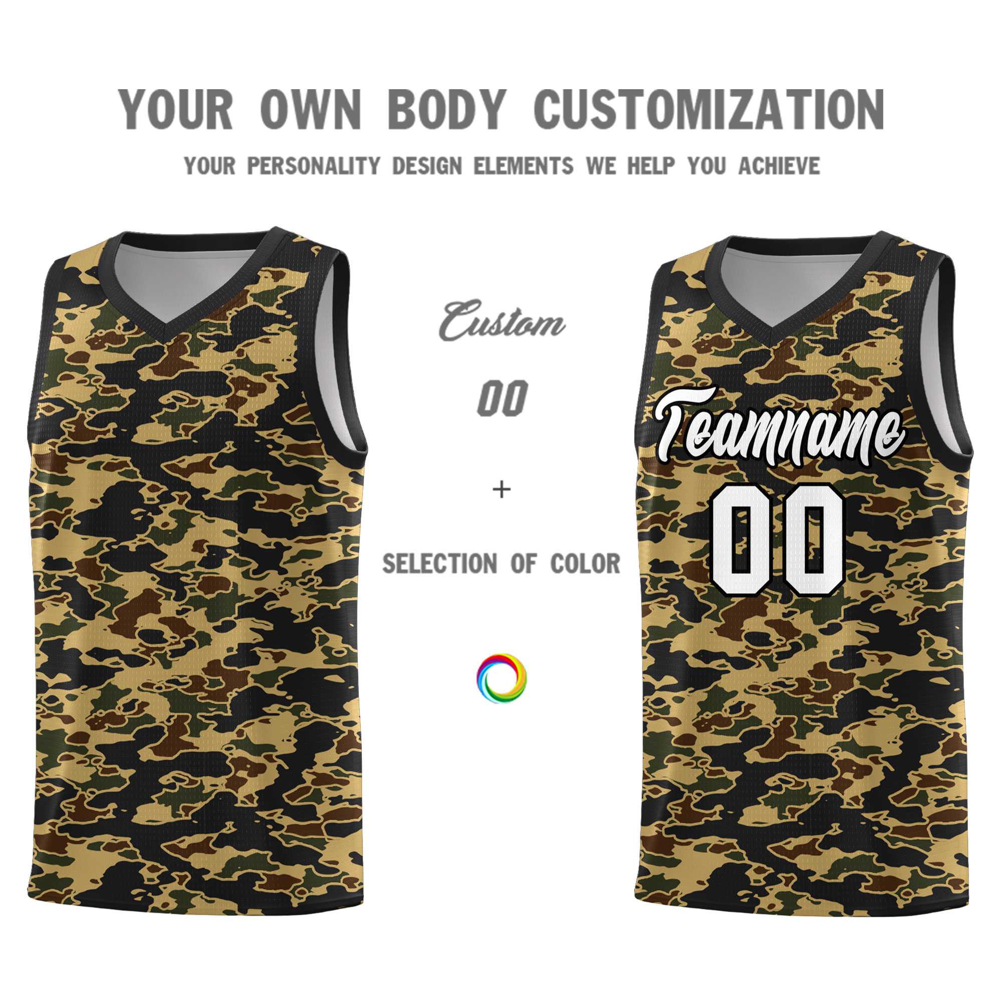 Custom Personalized Camo Sets Sports Uniform Basketball Jersey