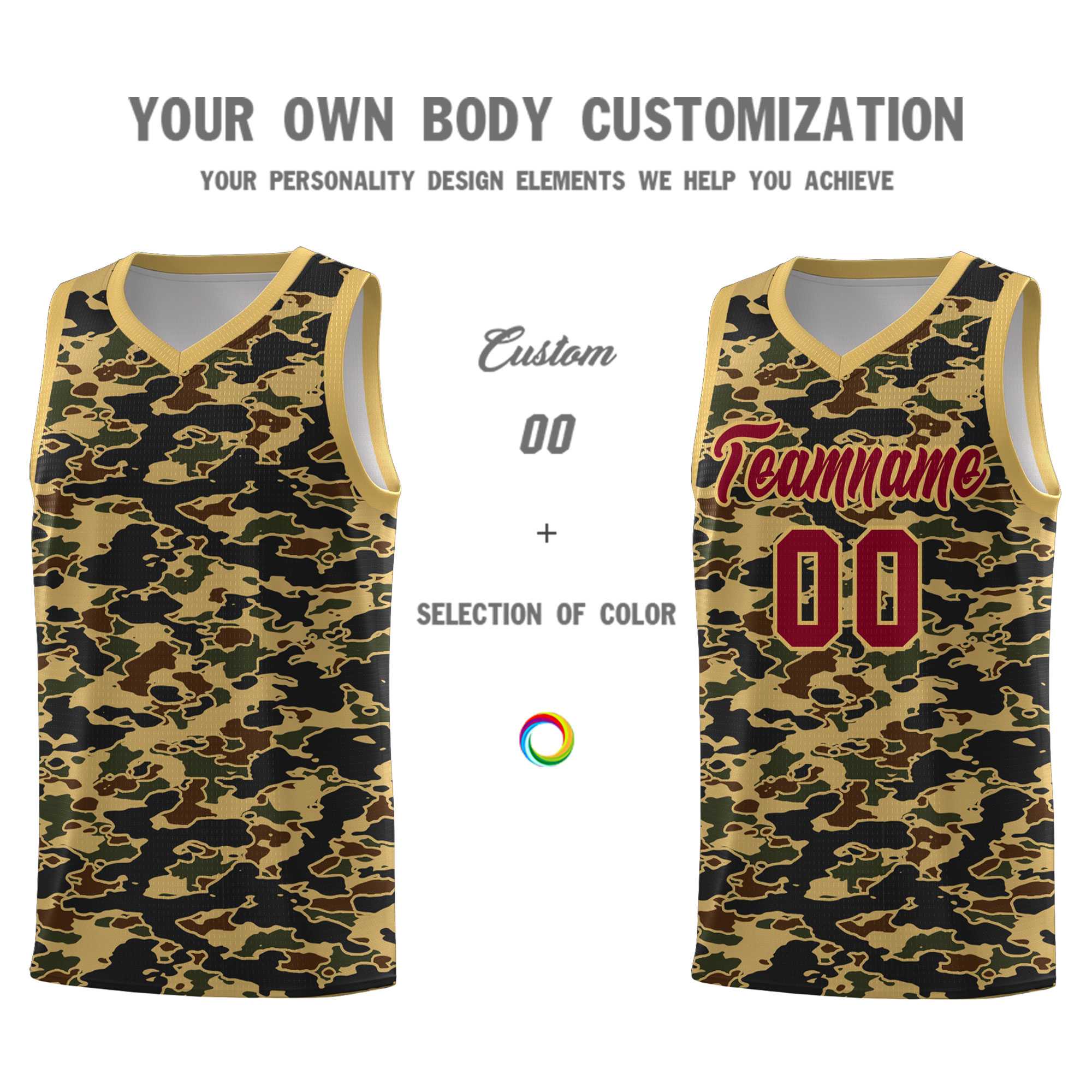 Custom Personalized Camo Sets Sports Uniform Basketball Jersey