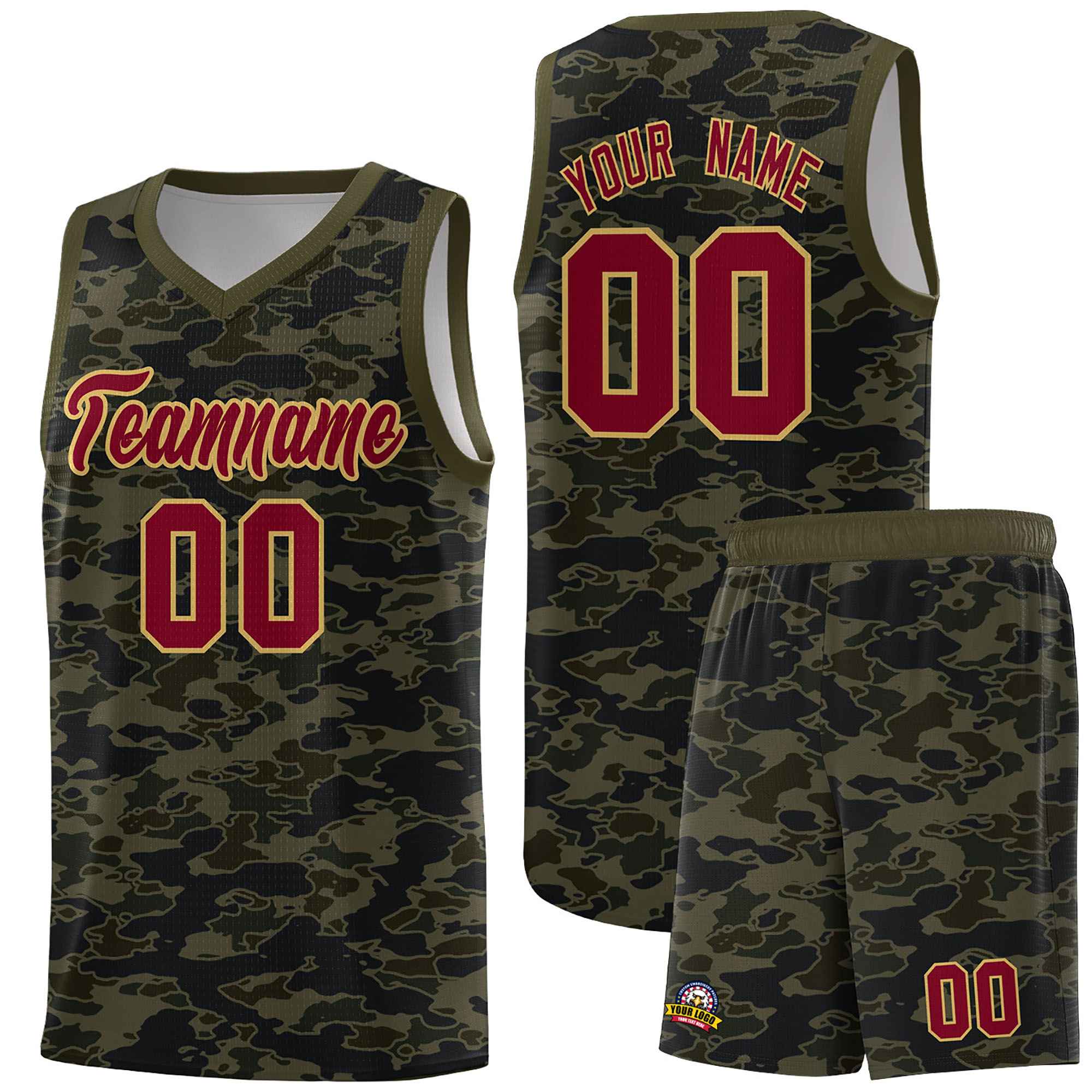 Custom Personalized Camo Sets Sports Uniform Basketball Jersey