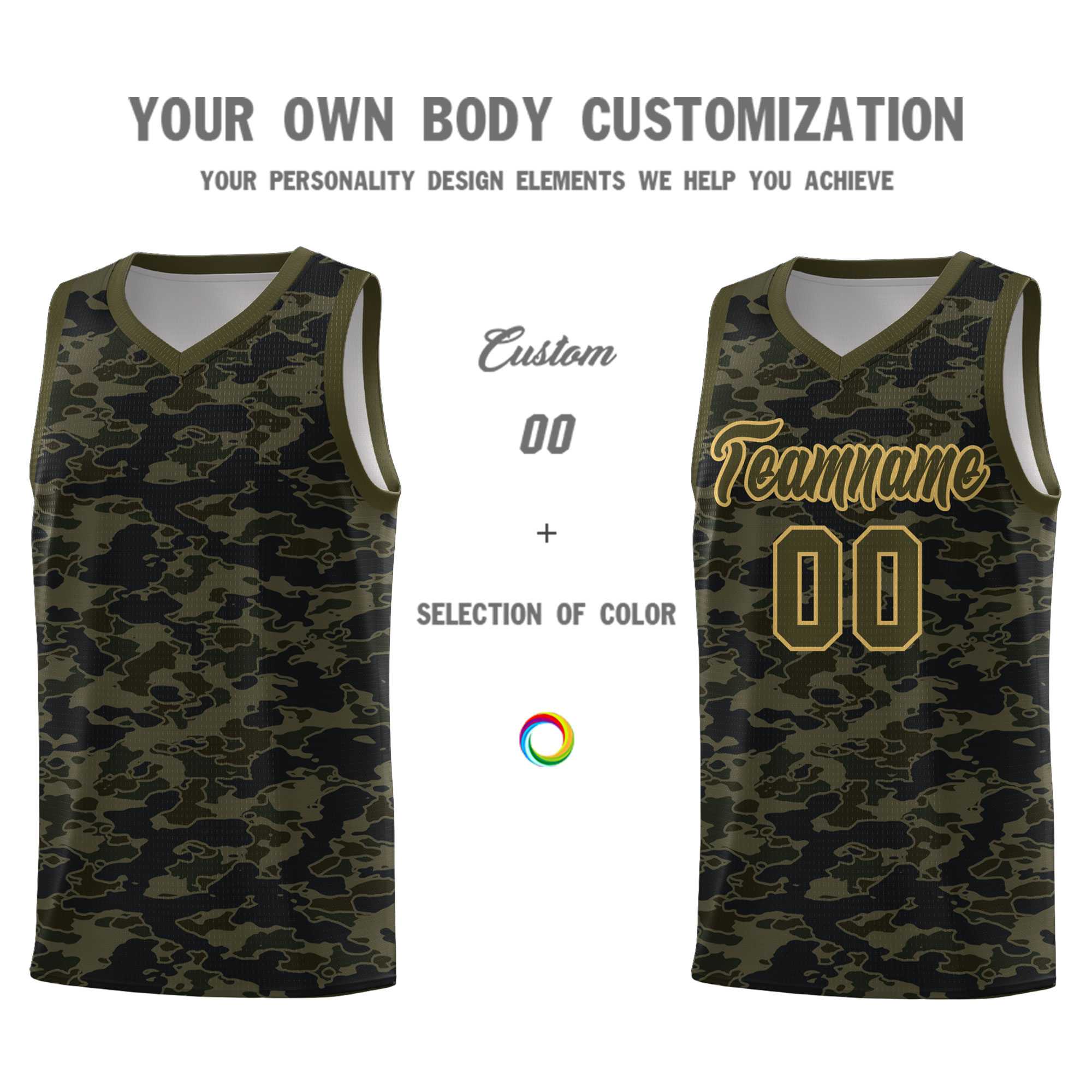 Custom Personalized Camo Sets Sports Uniform Basketball Jersey