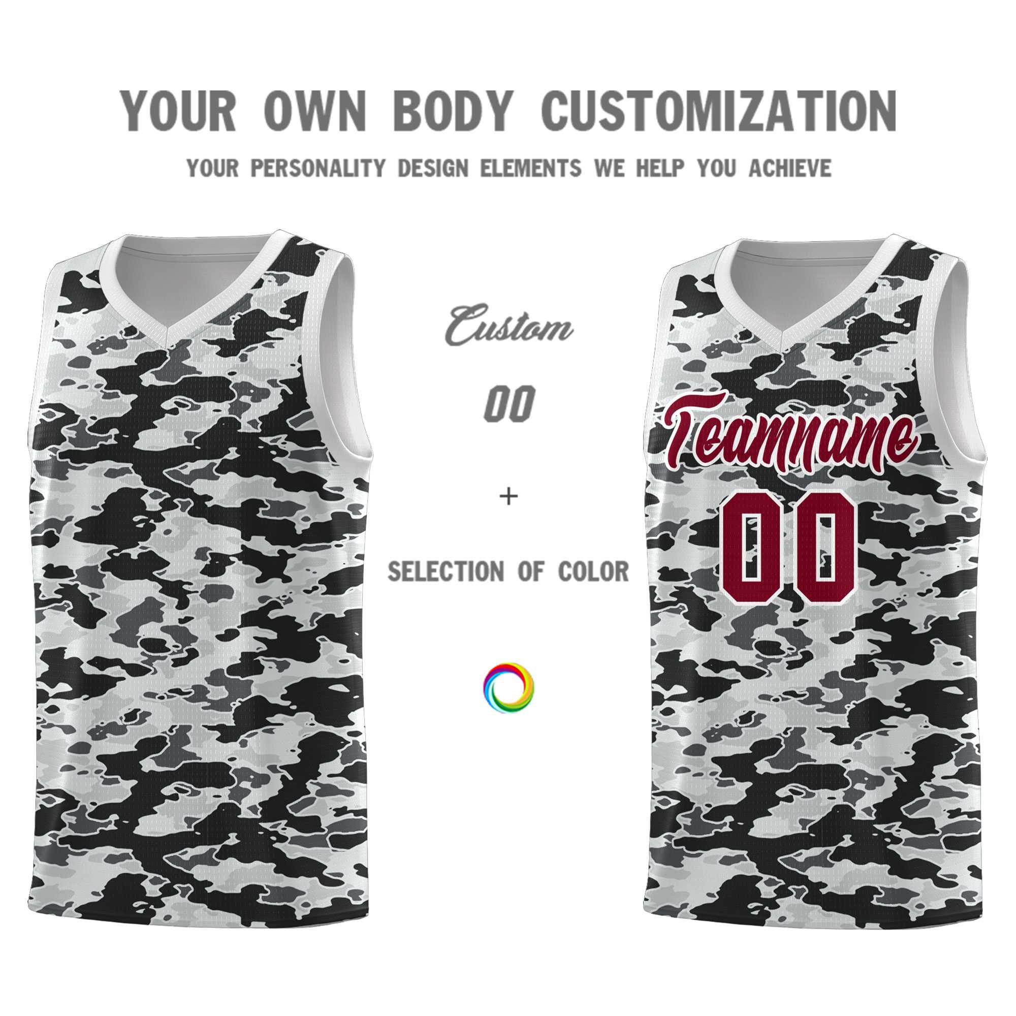 Custom Personalized Camo Sets Sports Uniform Basketball Jersey