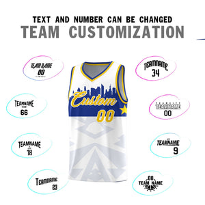 Custom White Personalized City Silhouette Pattern Sports Uniform Basketball Jersey