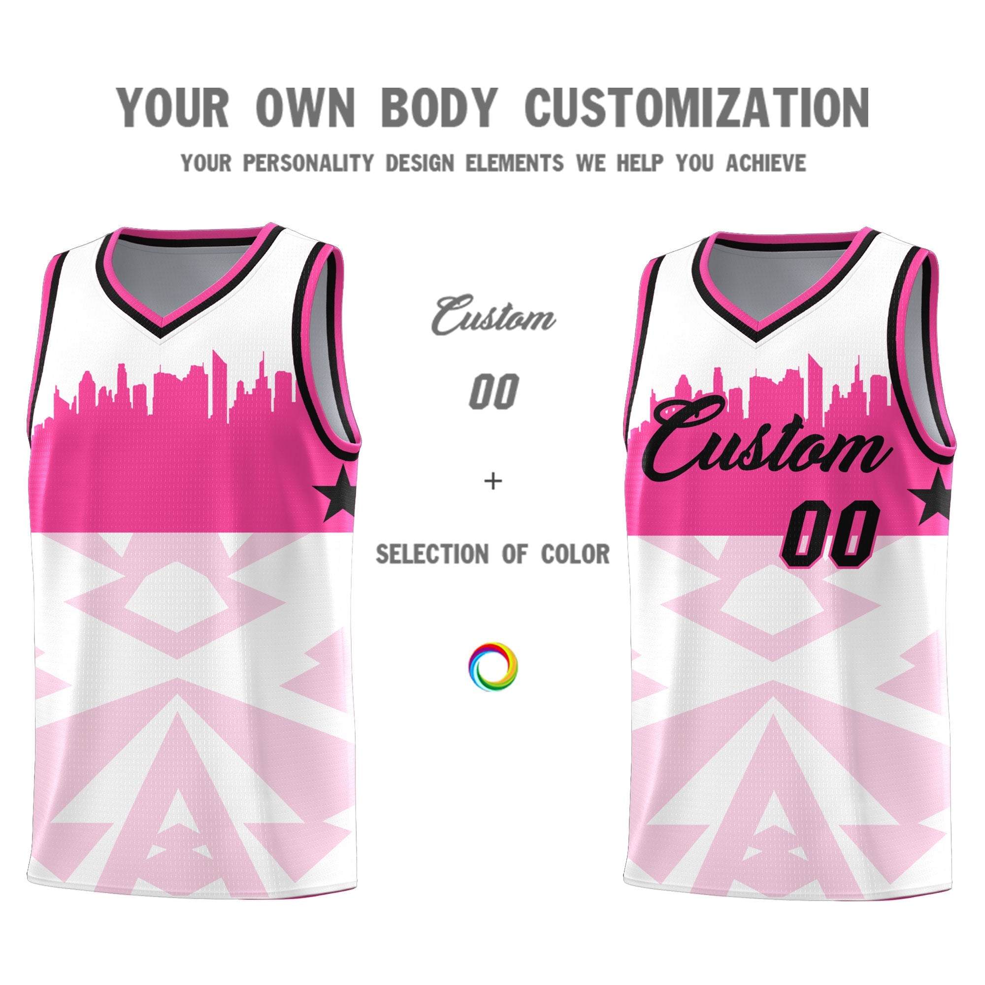 Custom White Personalized City Silhouette Pattern Sports Uniform Basketball Jersey