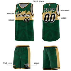 Custom Green Personalized City Silhouette Pattern Sports Uniform Basketball Jersey