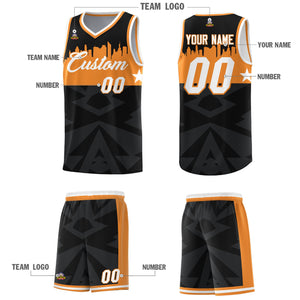 Custom Black Personalized City Silhouette Pattern Sports Uniform Basketball Jersey