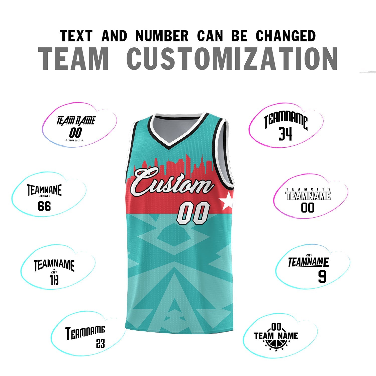 Custom Bright Green Personalized City Silhouette Pattern Sports Uniform Basketball Jersey