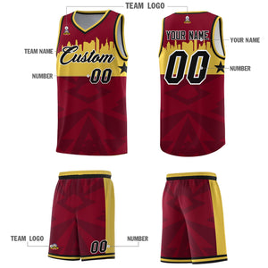 Custom Crimson Personalized City Silhouette Pattern Sports Uniform Basketball Jersey