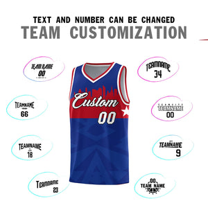 Custom Royal Personalized City Silhouette Pattern Sports Uniform Basketball Jersey