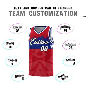 Custom Red Personalized City Silhouette Pattern Sports Uniform Basketball Jersey