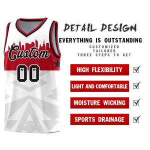 Custom White Personalized City Silhouette Pattern Sports Uniform Basketball Jersey