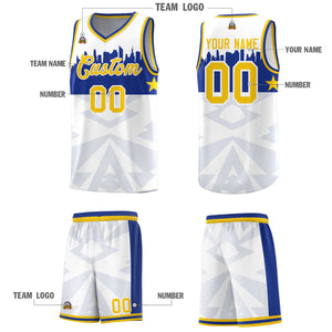 Custom White Personalized City Silhouette Pattern Sports Uniform Basketball Jersey