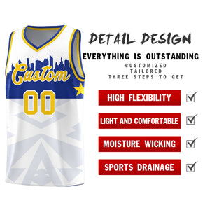 Custom White Personalized City Silhouette Pattern Sports Uniform Basketball Jersey