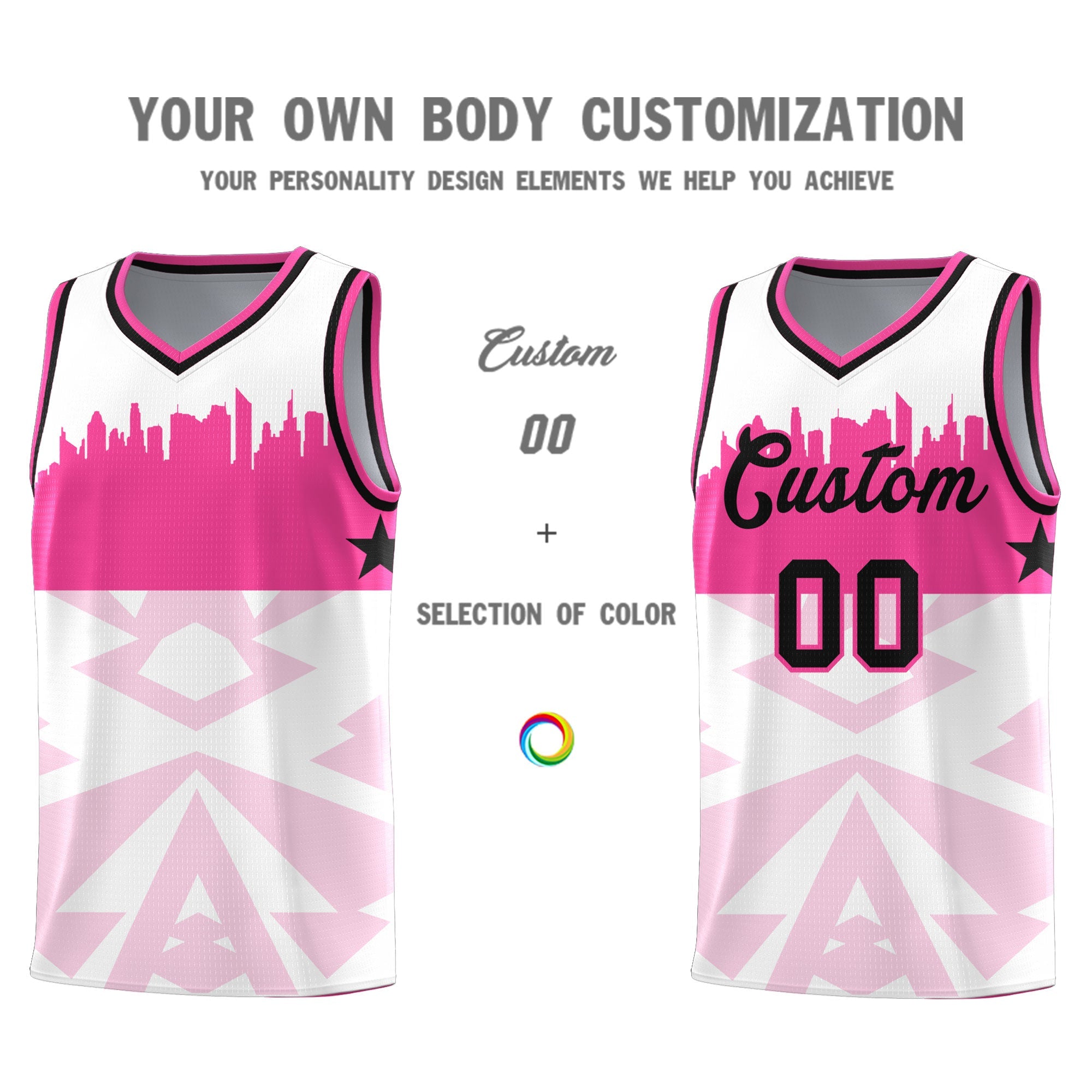 Custom White Personalized City Silhouette Pattern Sports Uniform Basketball Jersey